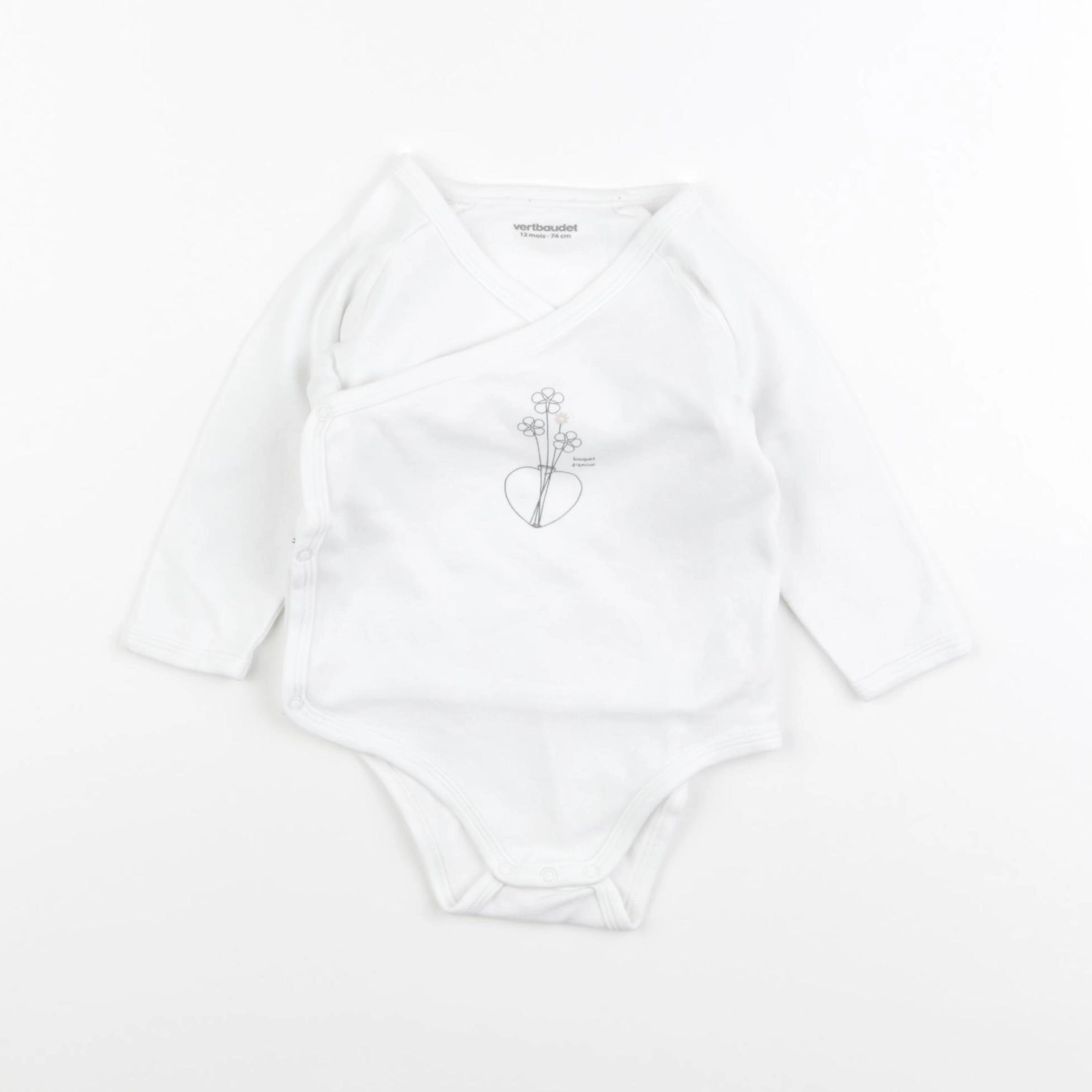 Vertbaudet - body blanc - 12 mois