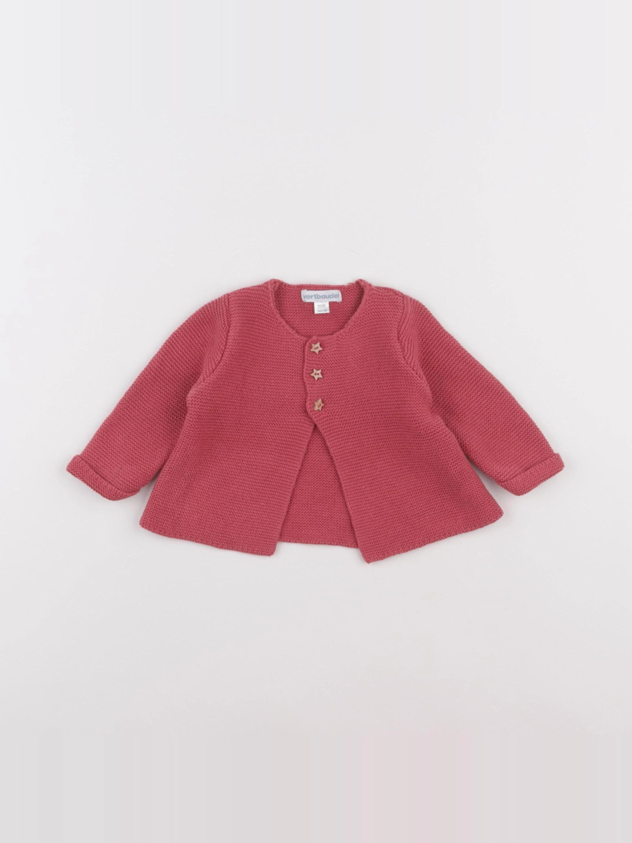 Vertbaudet - gilet rose - 3 mois
