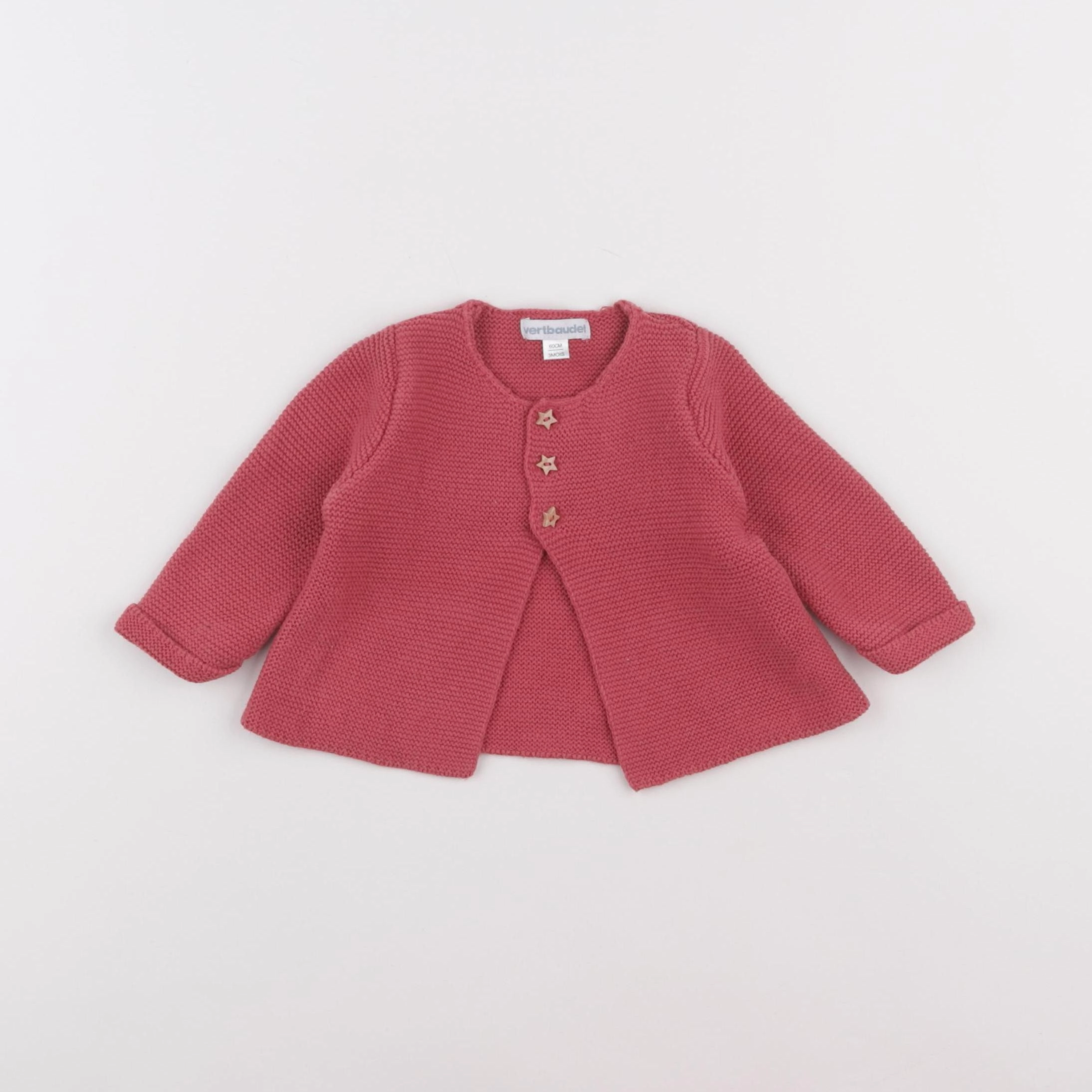 Vertbaudet - gilet rose - 3 mois