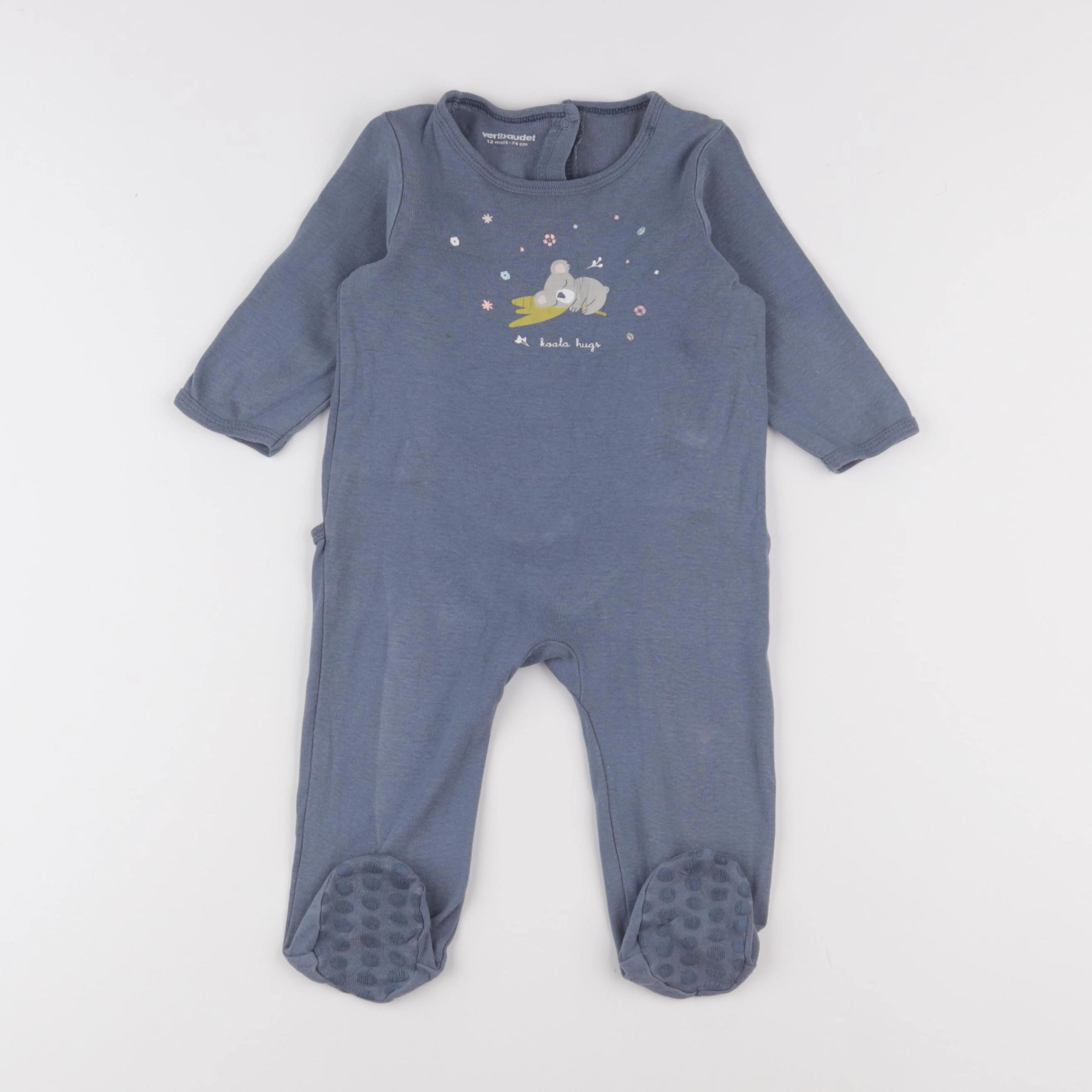 Vertbaudet - pyjama coton bleu - 12 mois