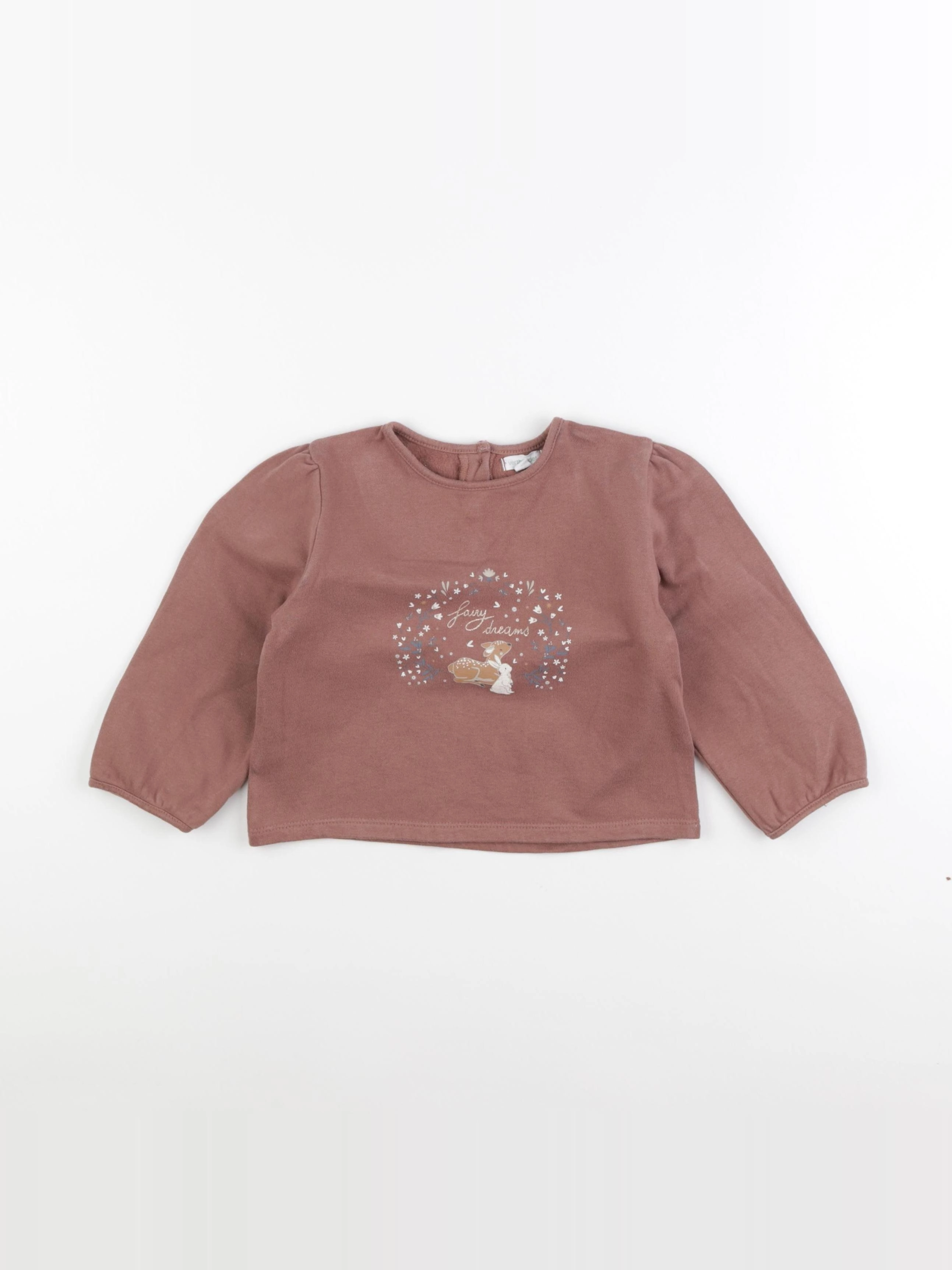 Vertbaudet - sweat marron - 24 mois