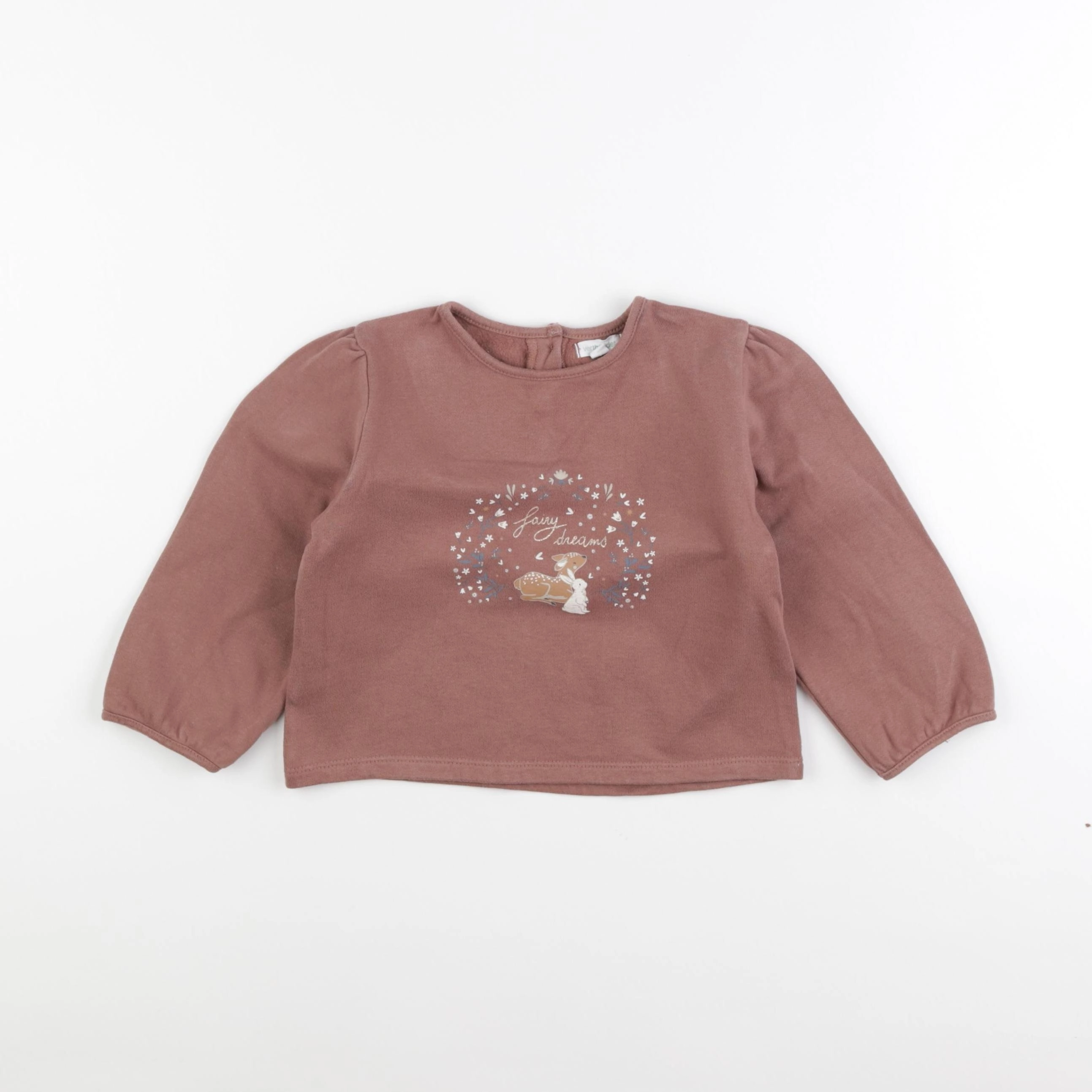 Vertbaudet - sweat marron - 24 mois