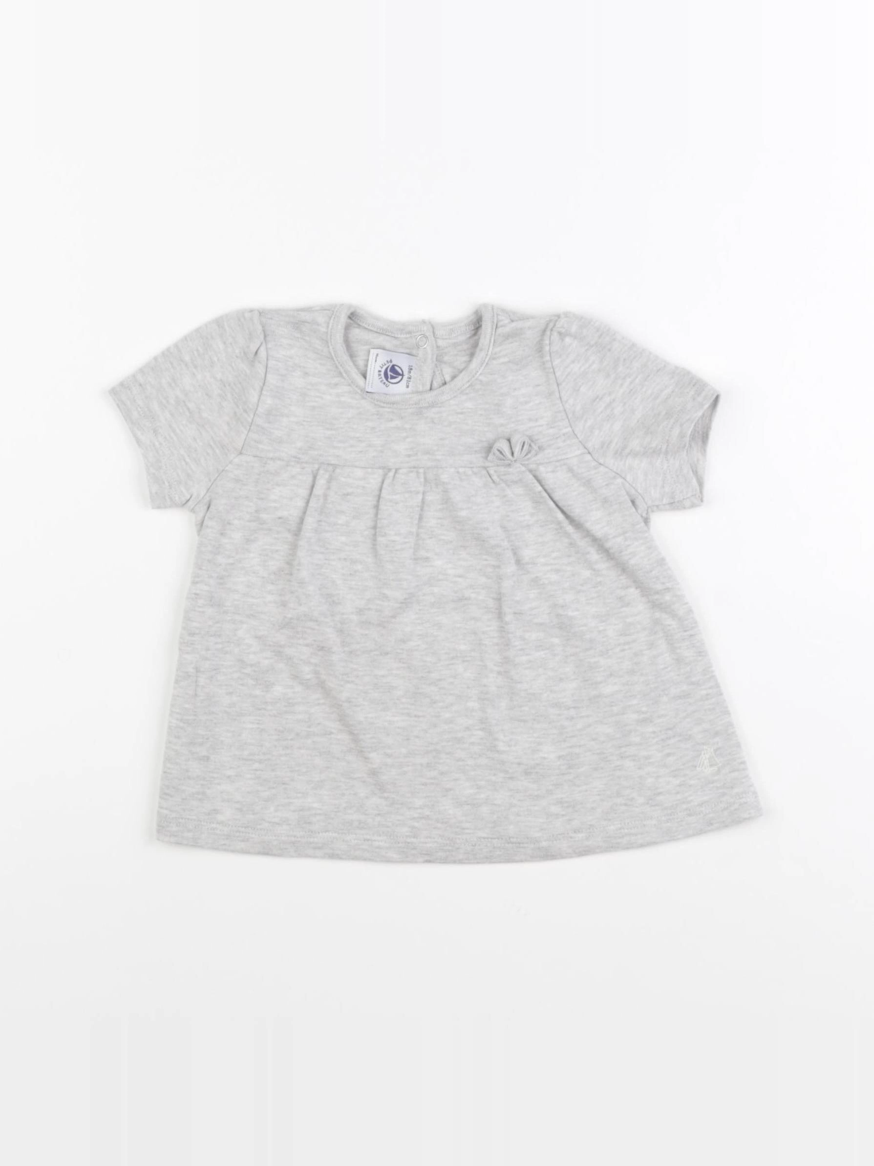 Petit Bateau - tee-shirt gris - 18 mois