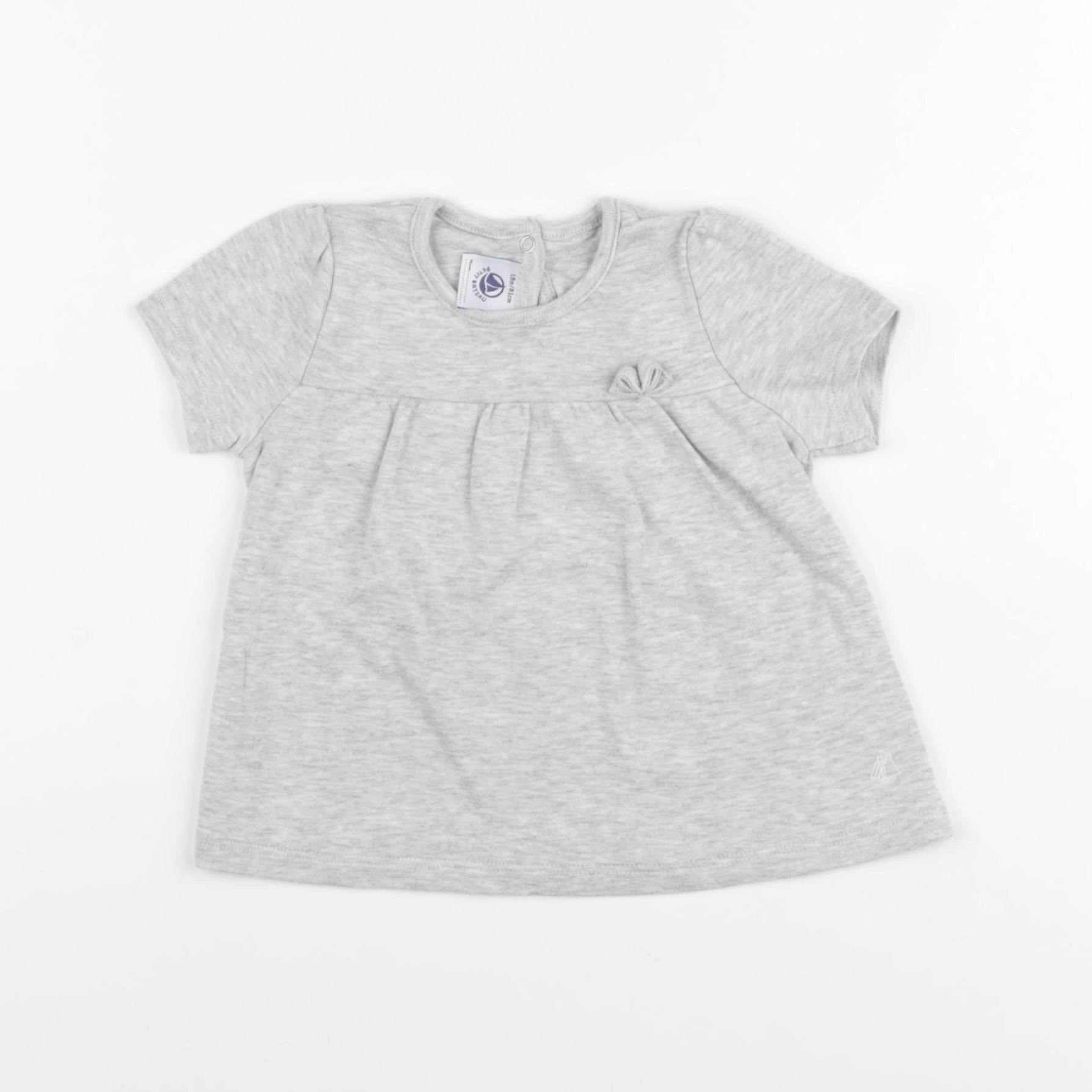 Petit Bateau - tee-shirt gris - 18 mois