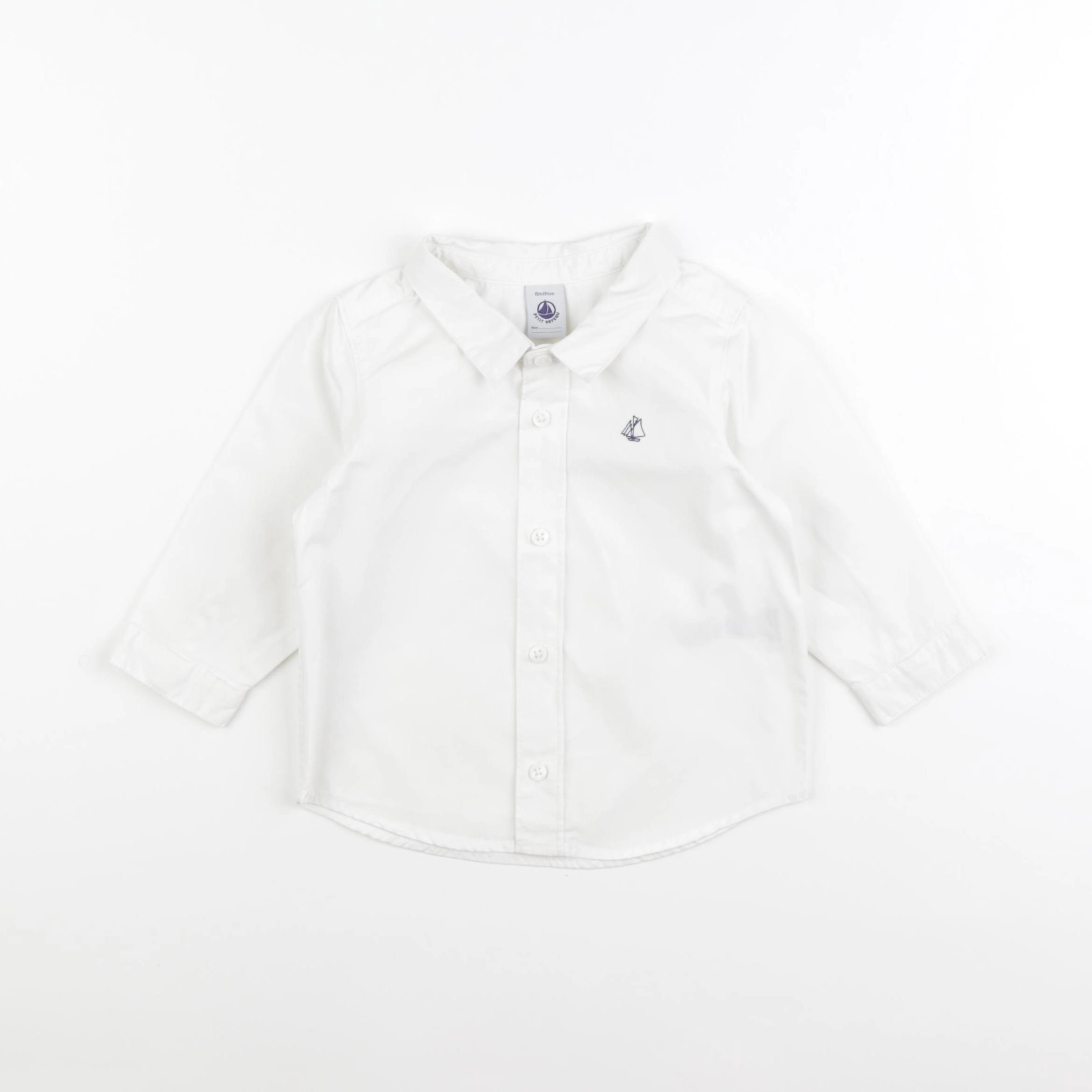 Petit Bateau - chemise blanc - 18 mois