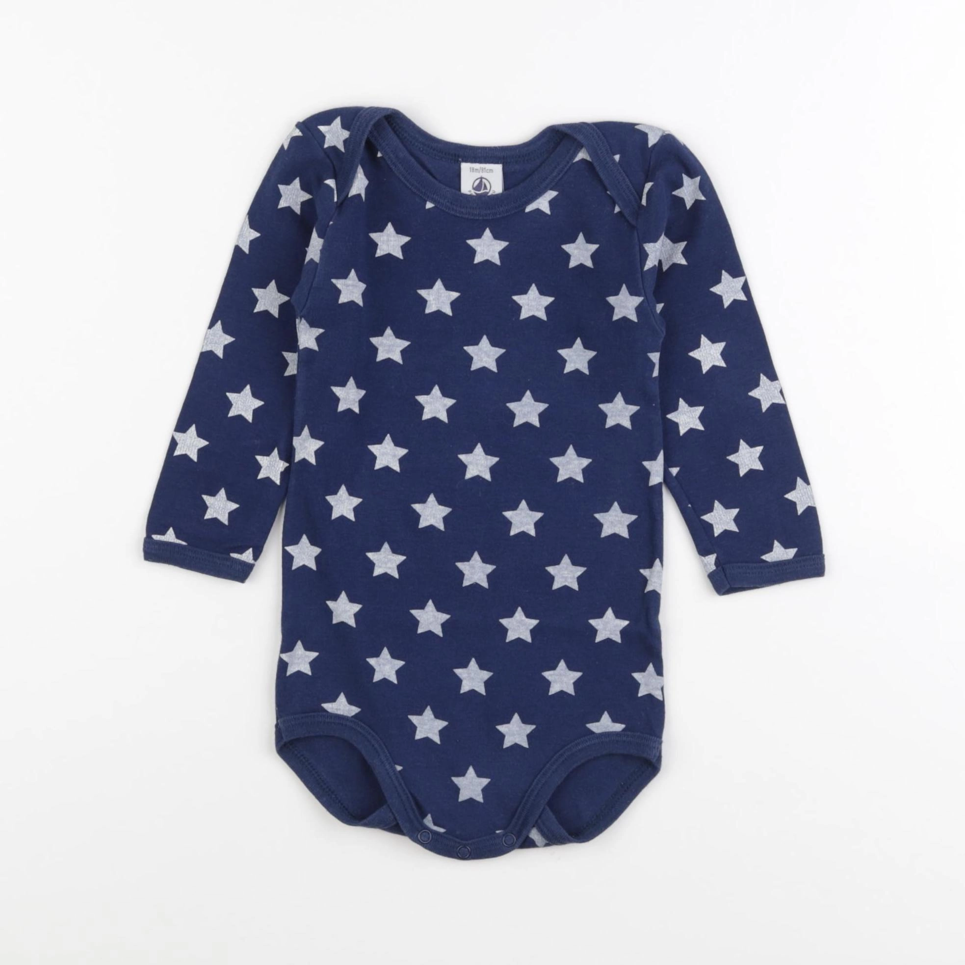 Petit Bateau - body bleu - 18 mois