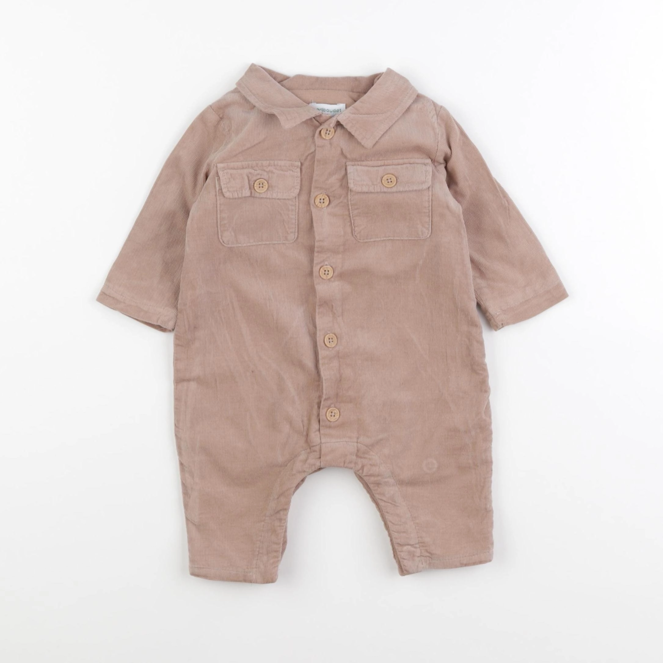 Vertbaudet - combinaison doublé marron - 3 mois