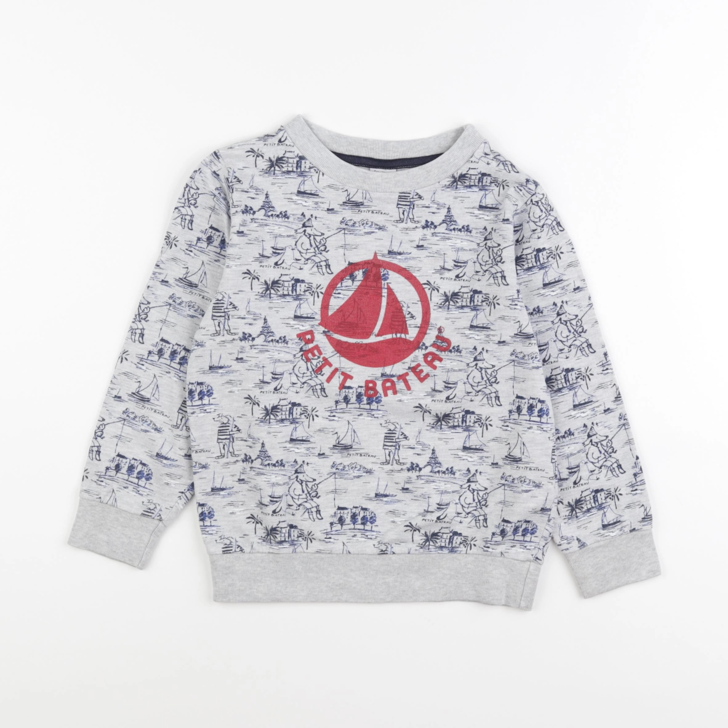 Petit Bateau - sweat gris - 5 ans