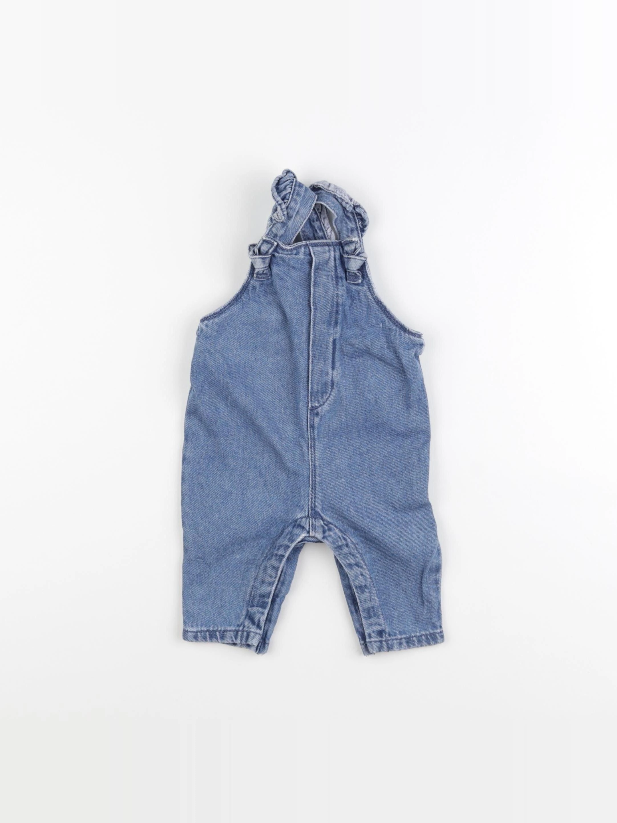 Vertbaudet - salopette coton bleu - 3 mois
