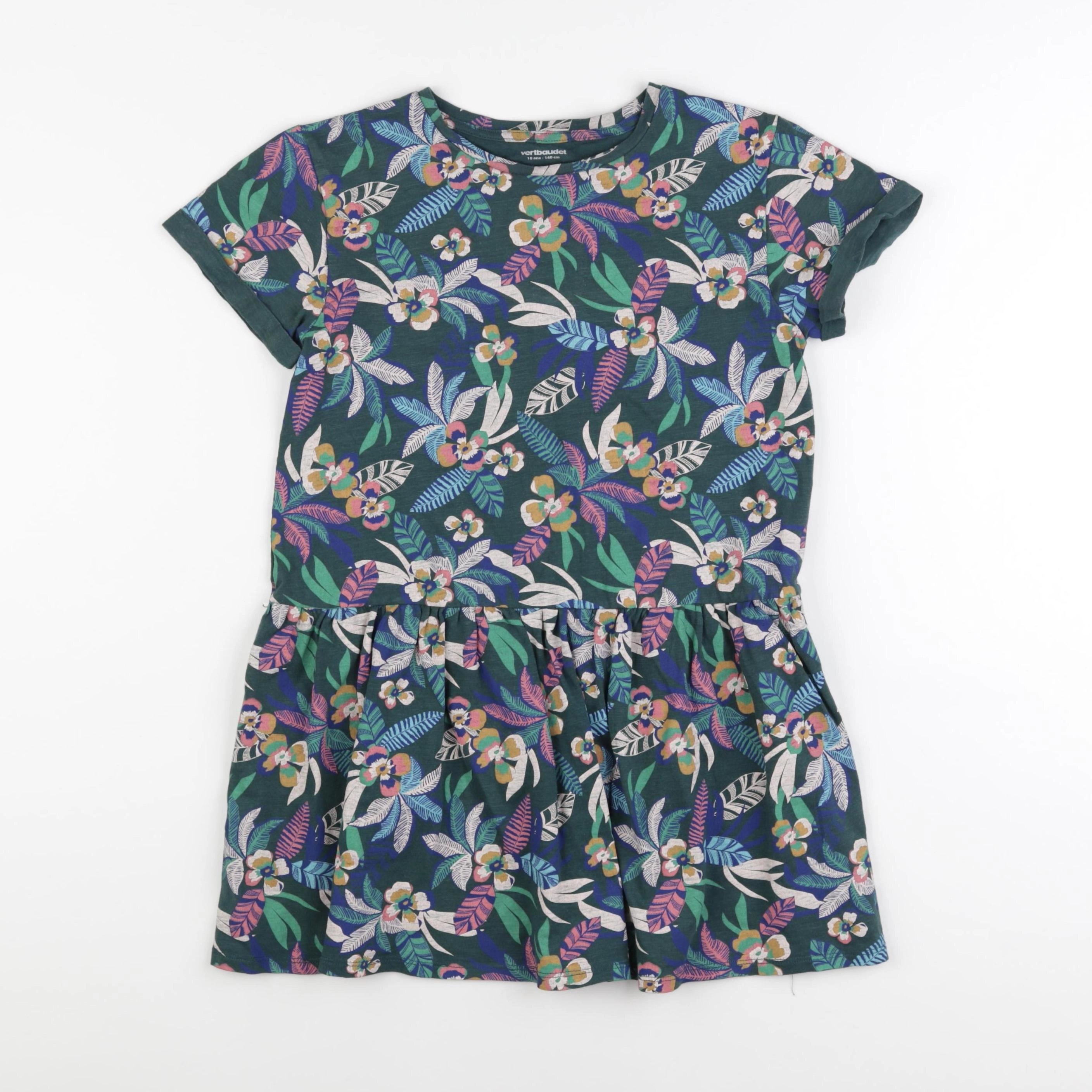 Vertbaudet - robe vert - 10 ans