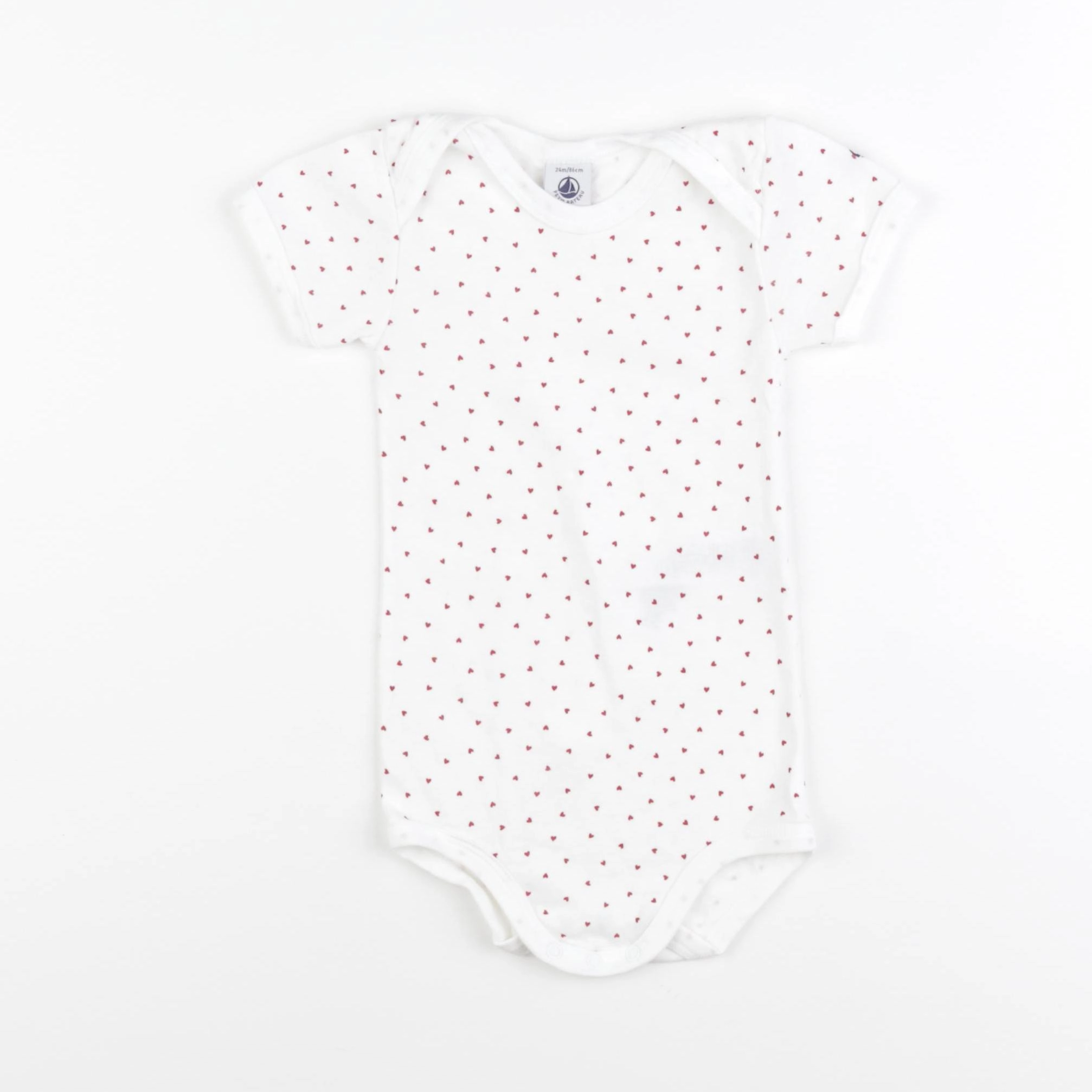 Petit Bateau - body rouge - 24 mois