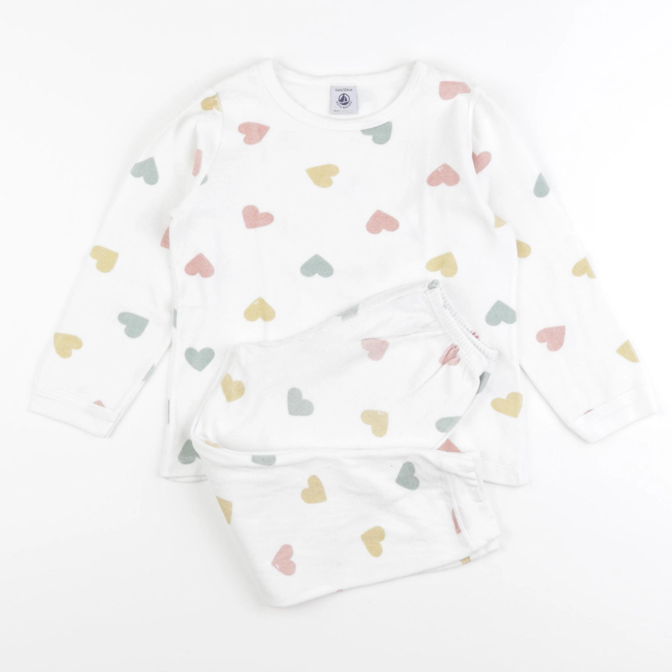Petit Bateau - pyjama velours blanc - 4 ans