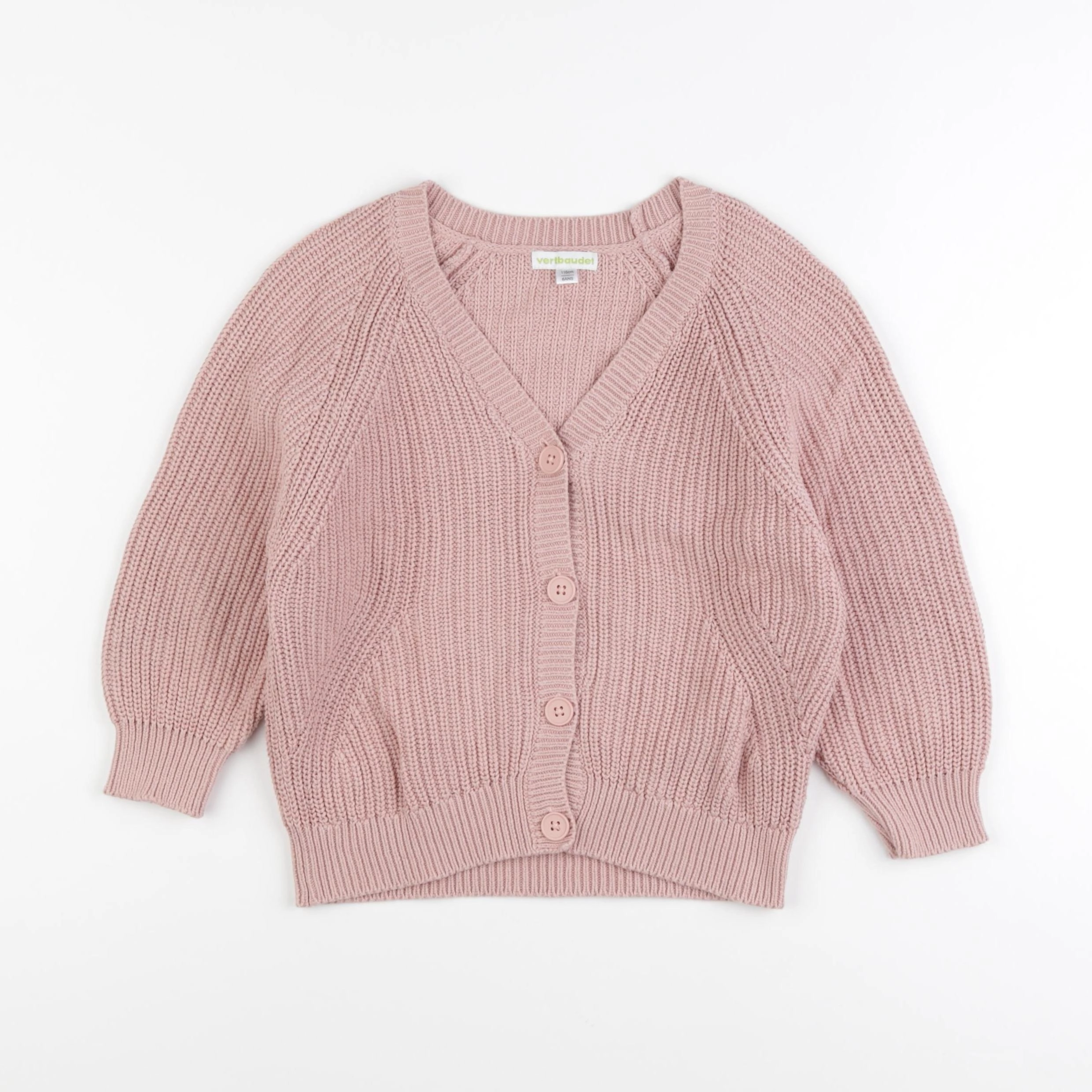 Vertbaudet - gilet rose - 6 ans