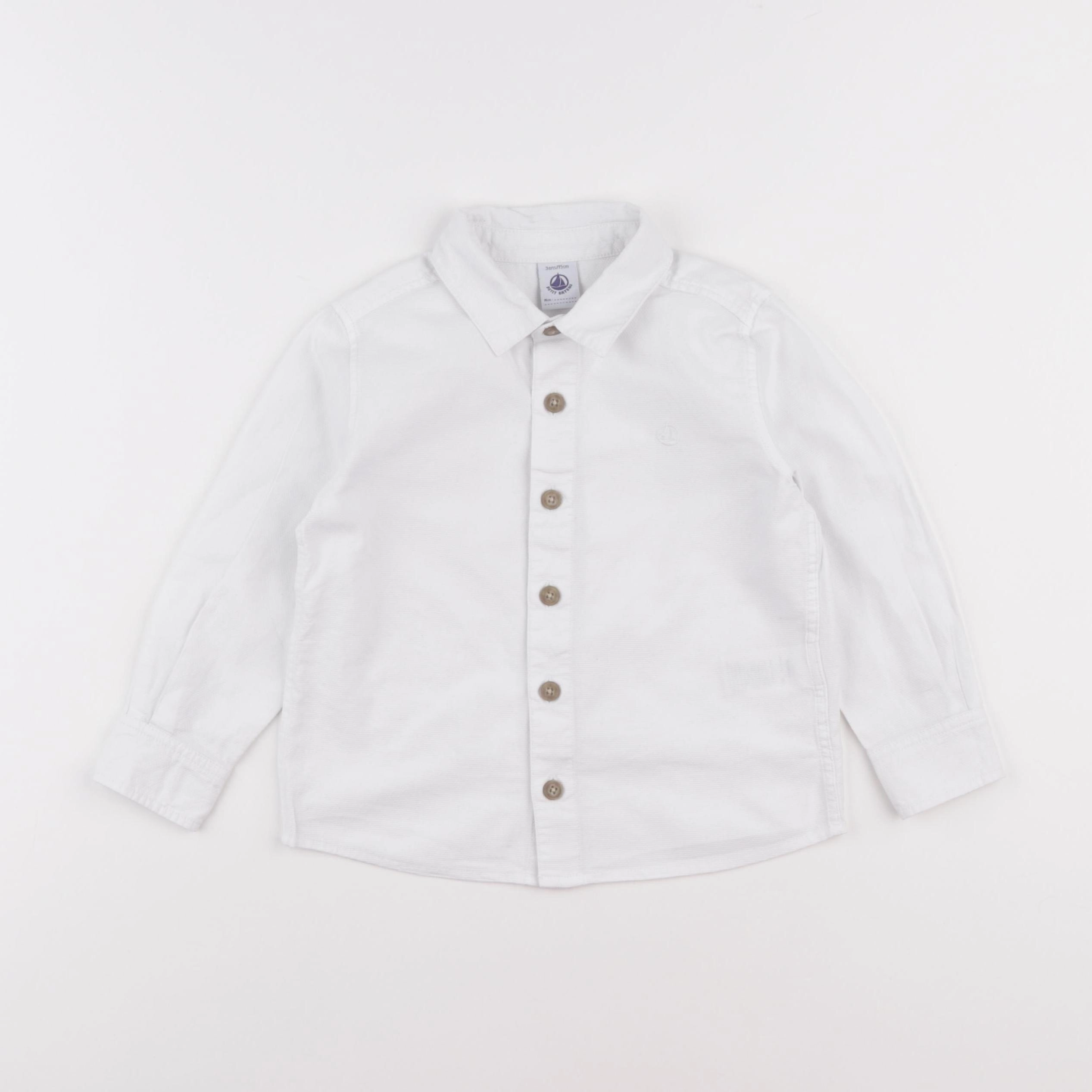 Petit Bateau - chemise blanc - 3 ans