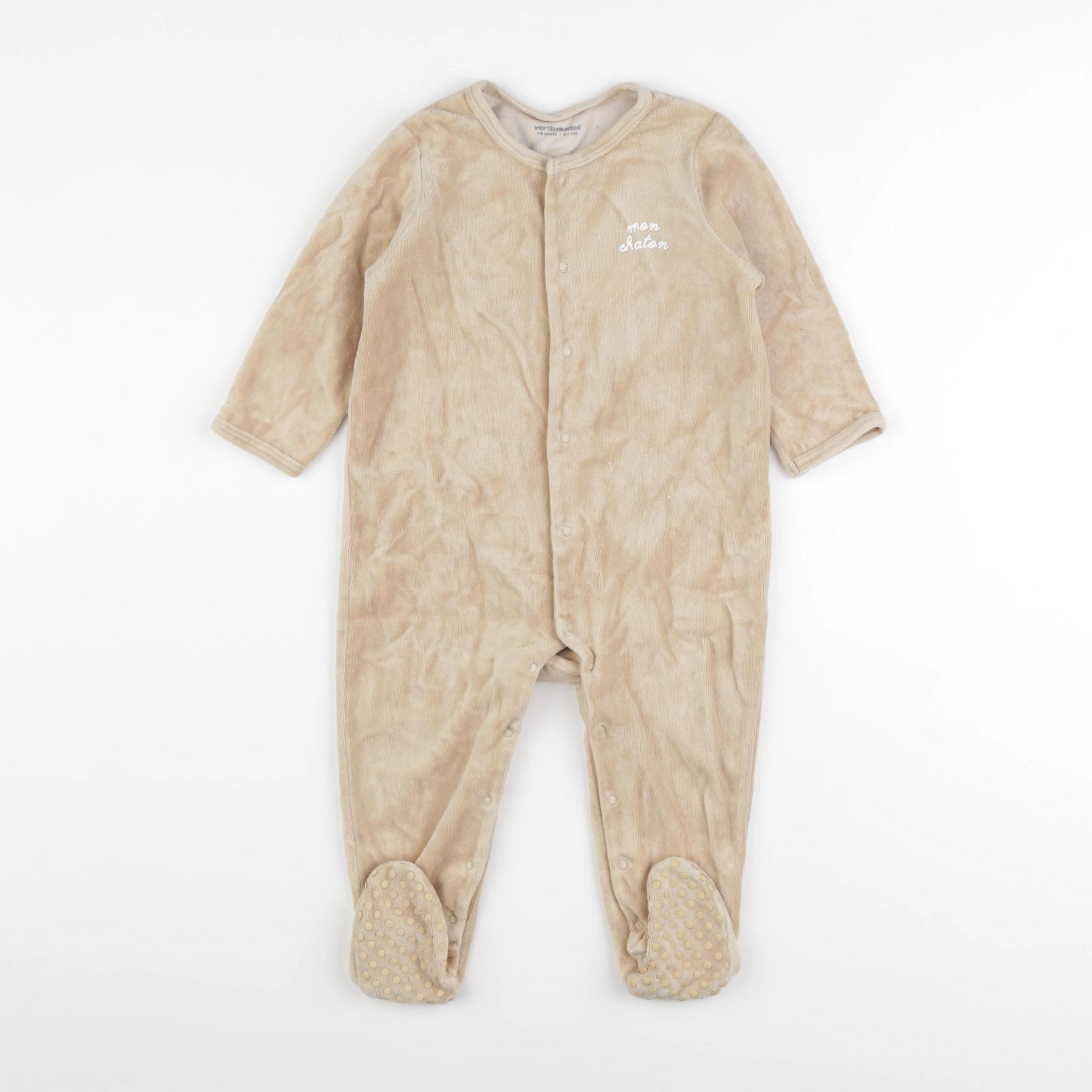 Vertbaudet - pyjama velours marron - 18 mois