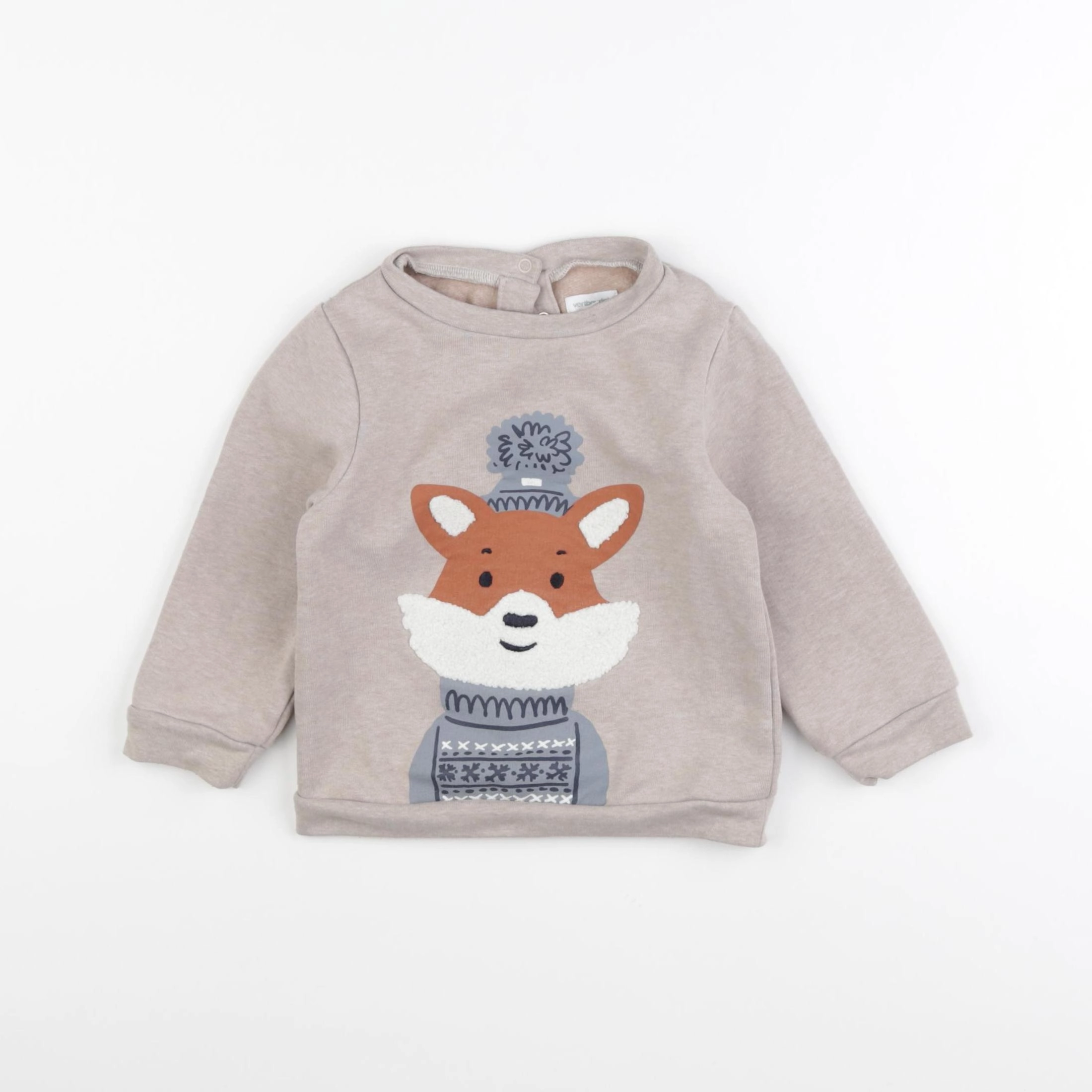 Vertbaudet - sweat marron - 18 mois