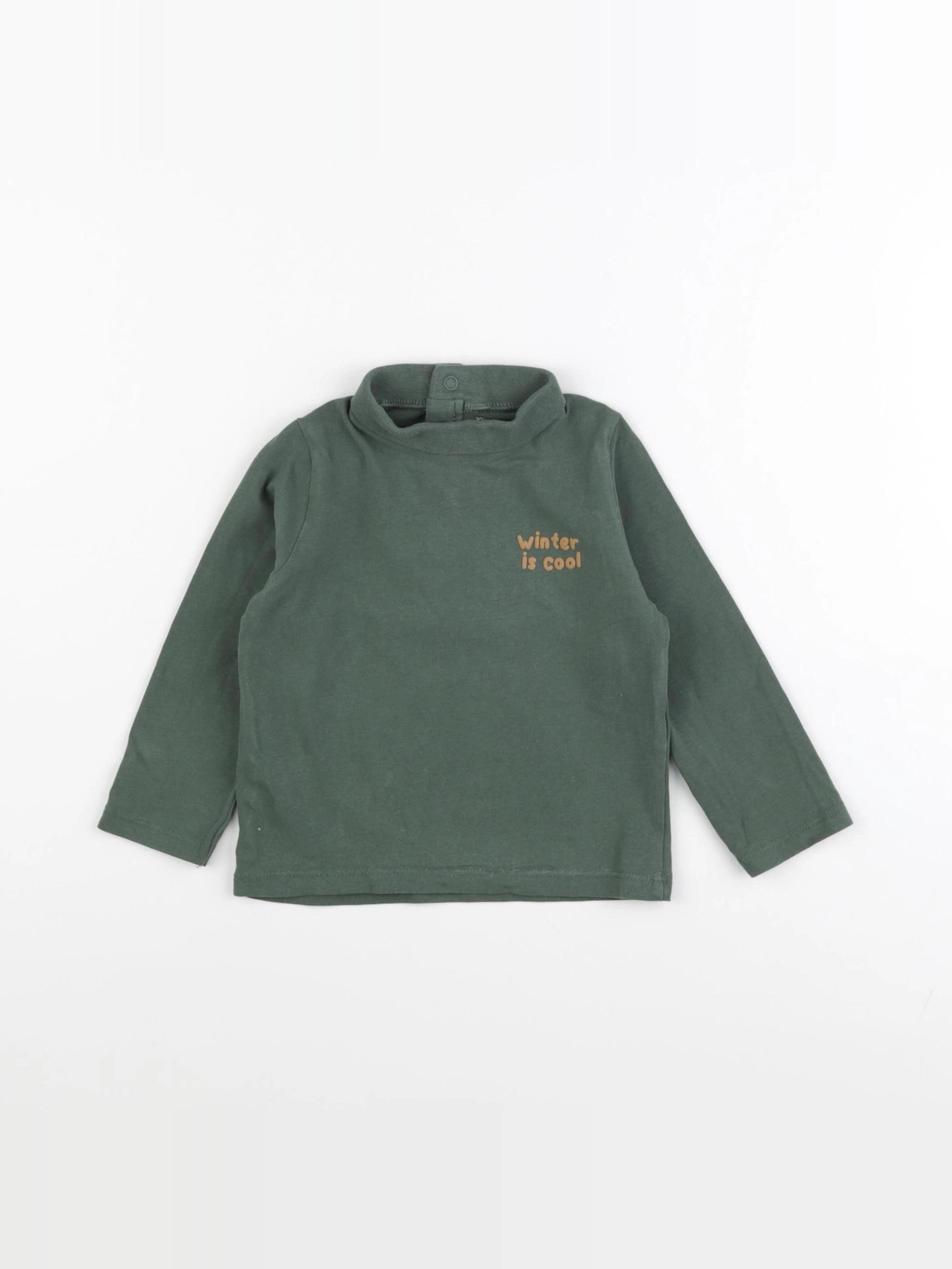 Vertbaudet - sous-pull vert - 18 mois