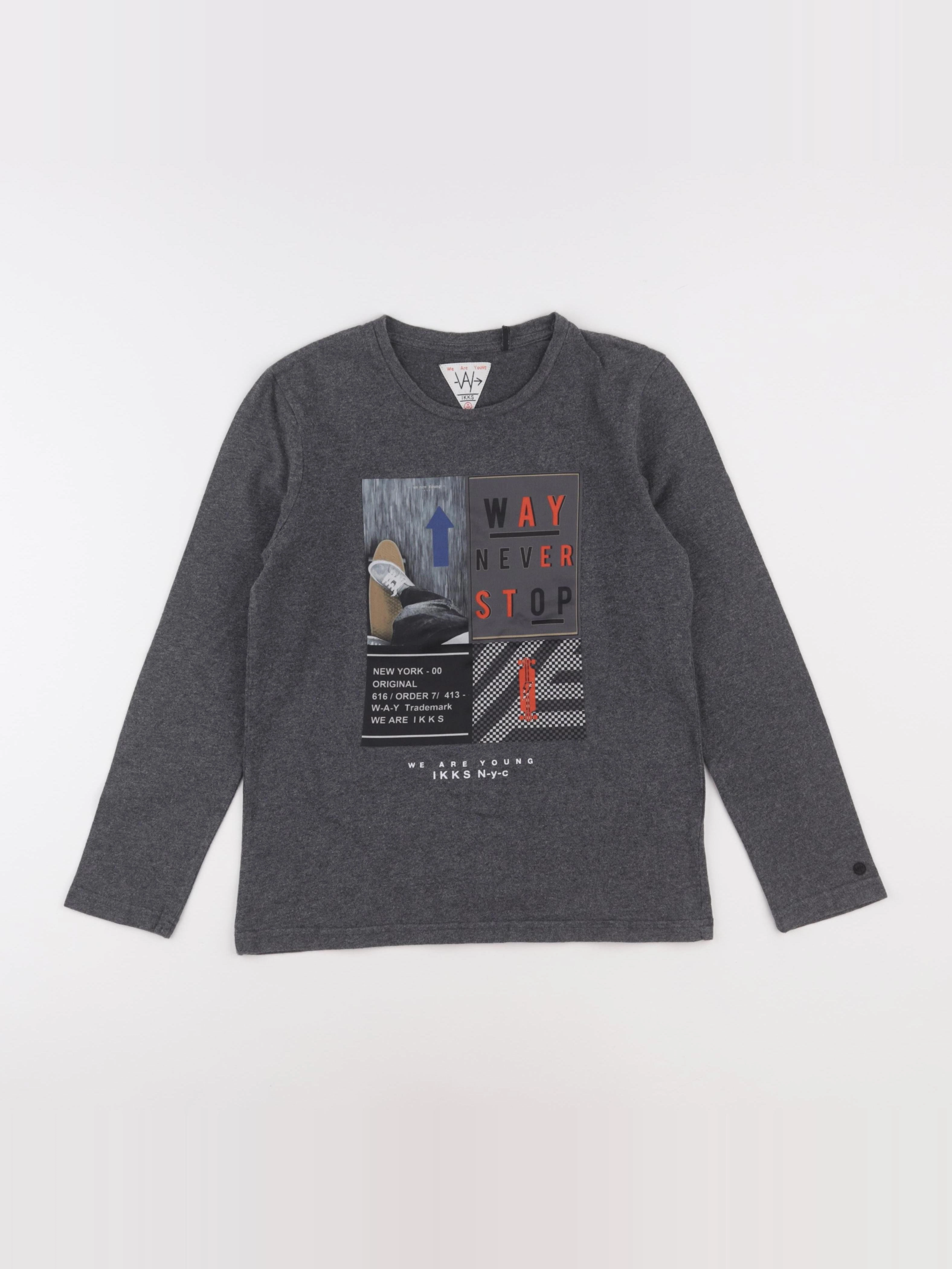 IKKS - tee-shirt gris - 10 ans