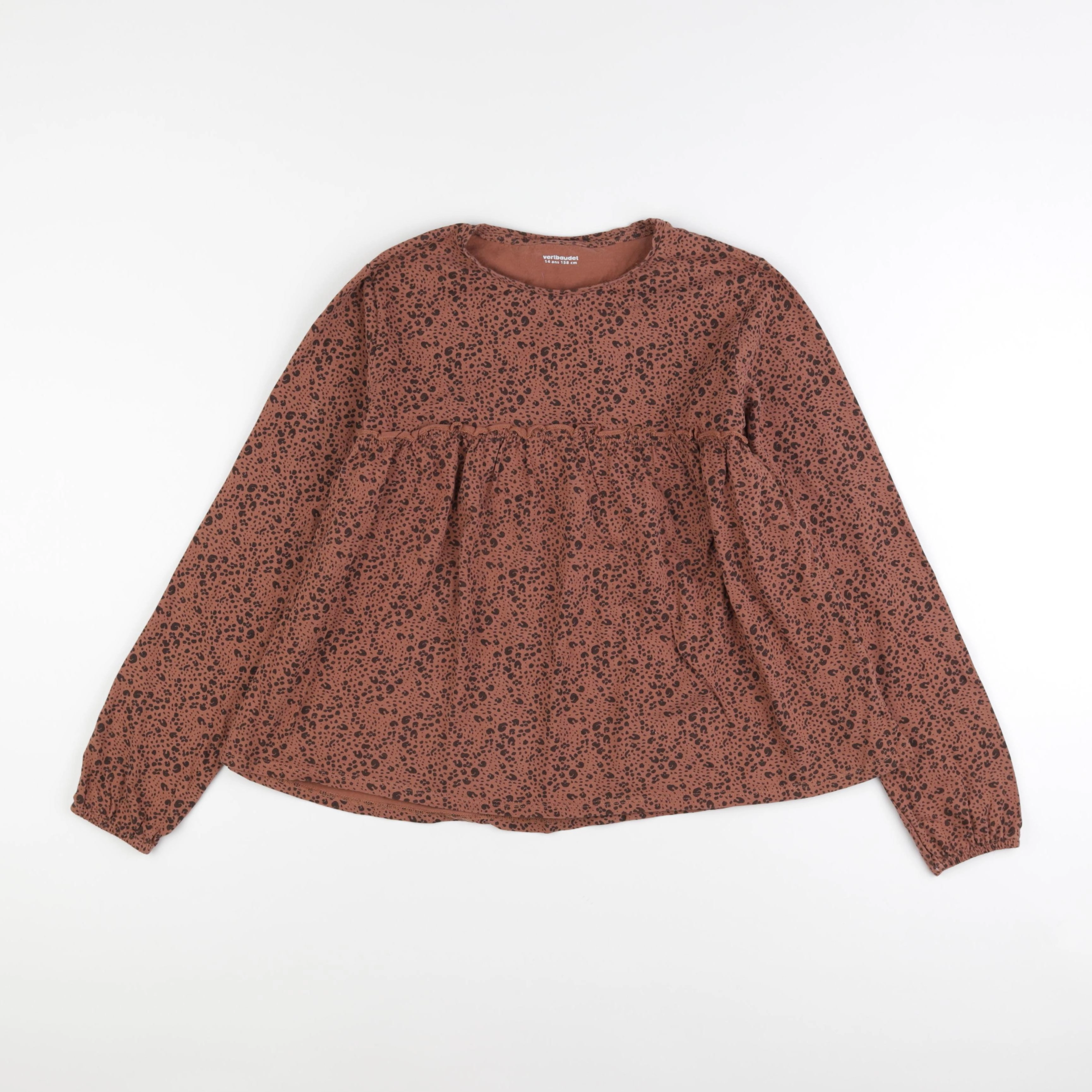 Vertbaudet - tee-shirt marron - 14 ans