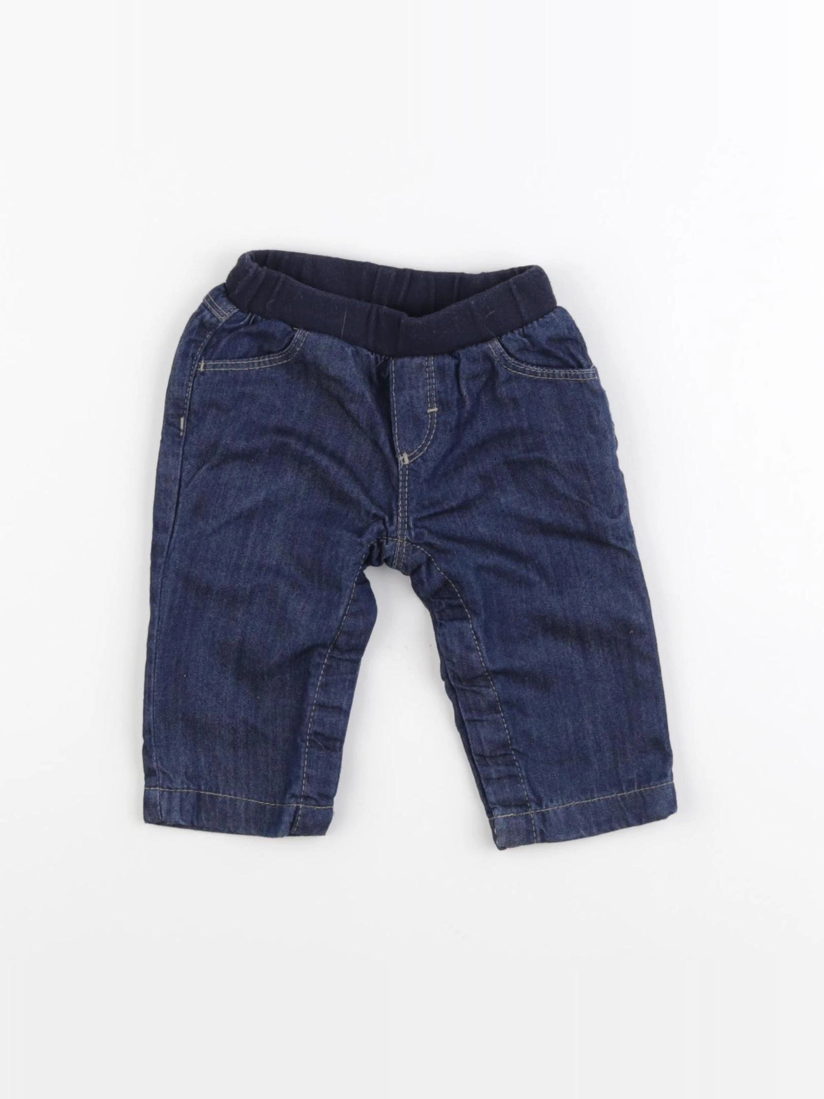 Petit Bateau - jean doublé bleu - 3 mois