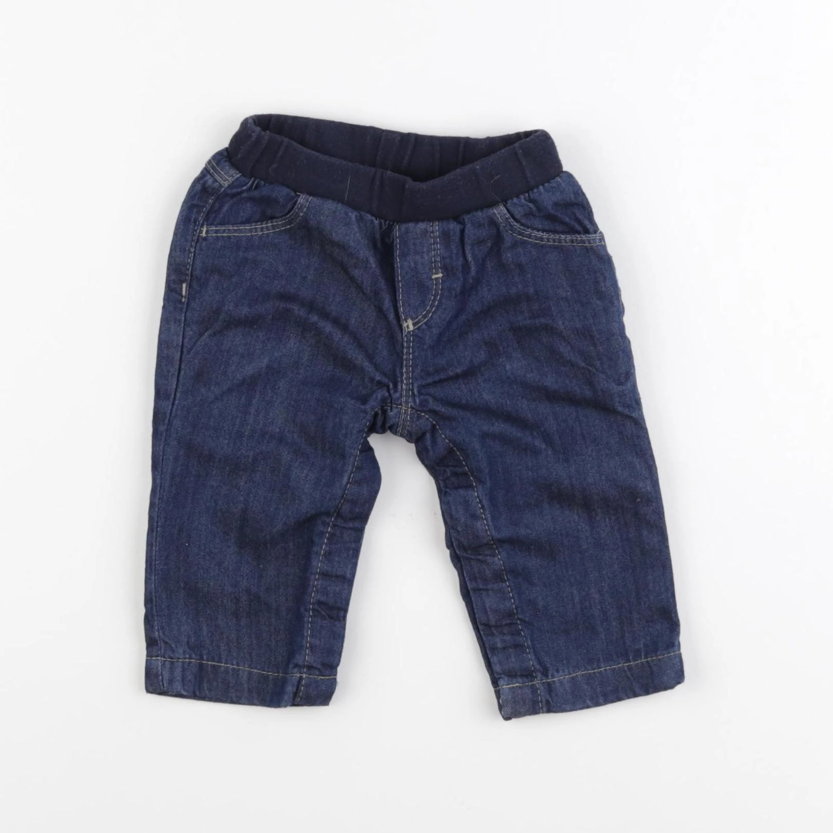 Petit Bateau - jean doublé bleu - 3 mois
