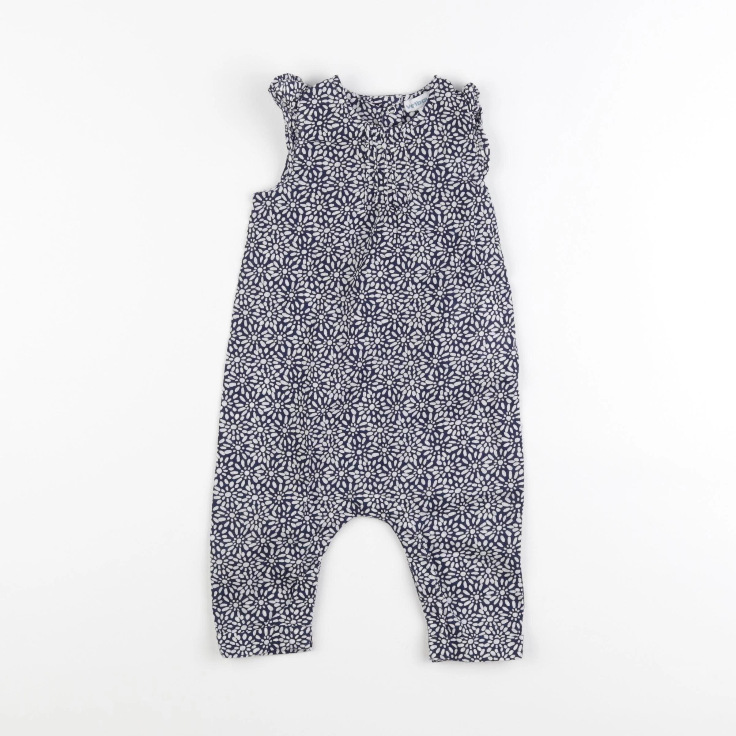 Vertbaudet - combinaison bleu, blanc - 6 mois