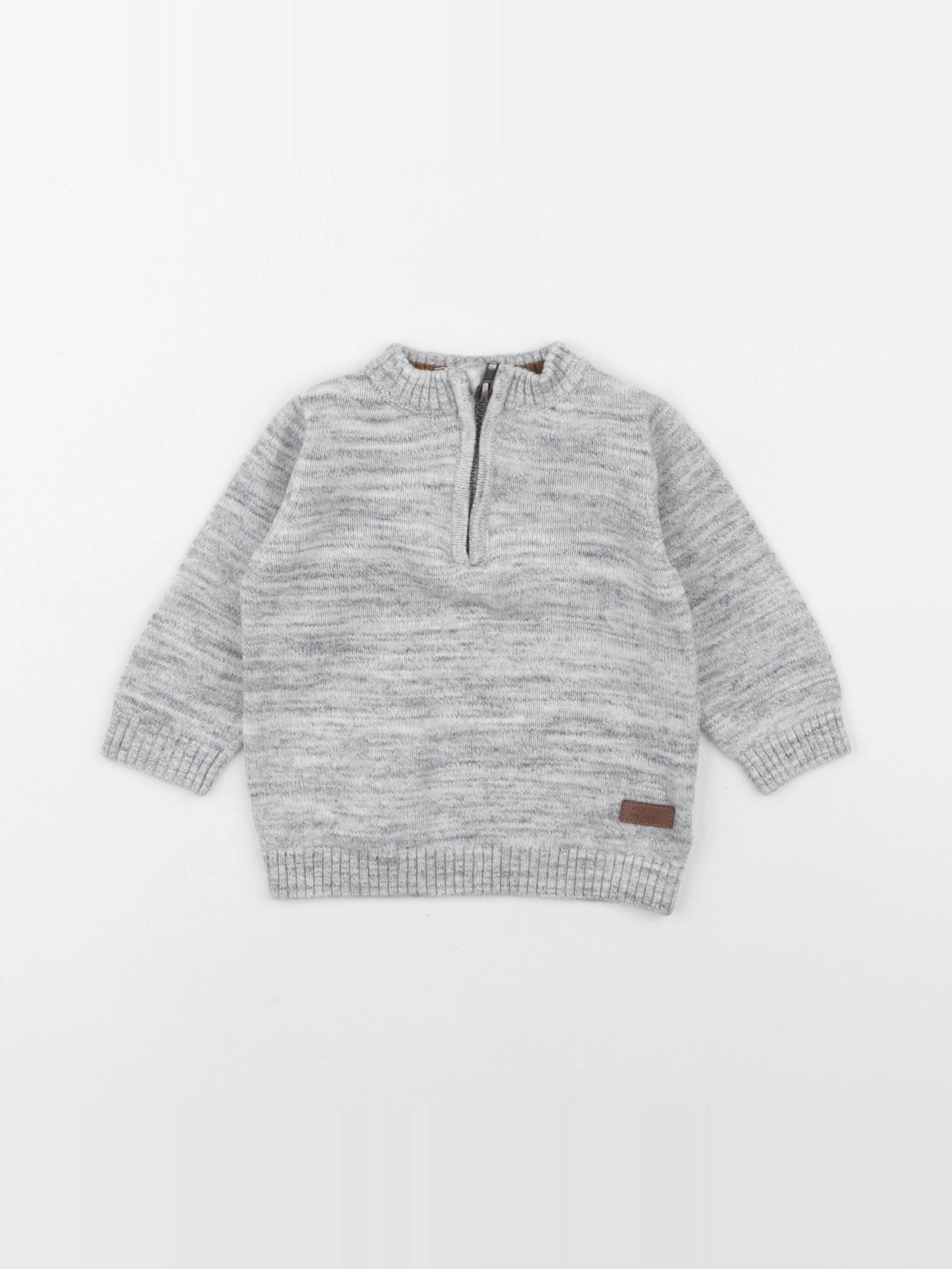 H&M - pull gris - 6 mois