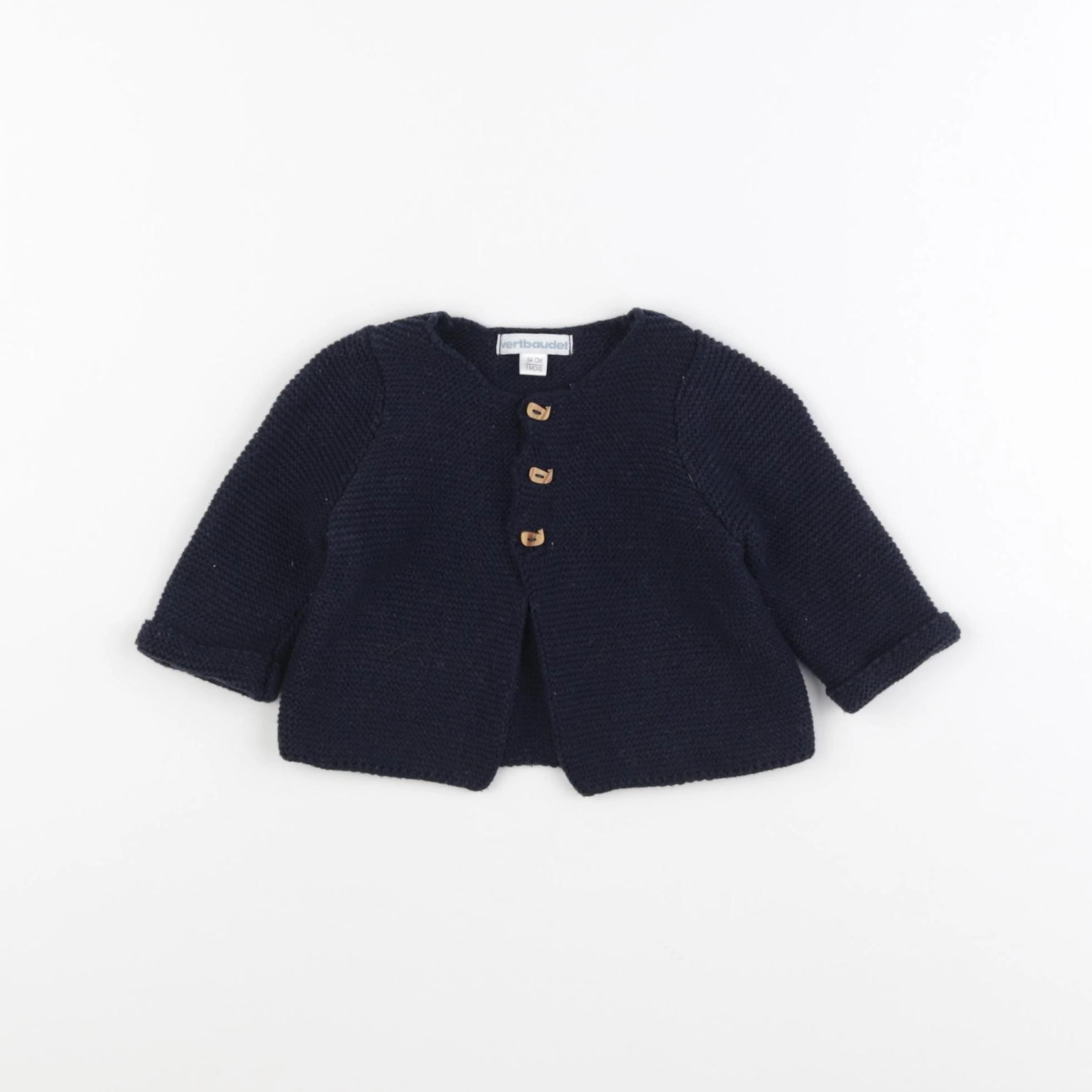 Vertbaudet - gilet bleu - 1 mois