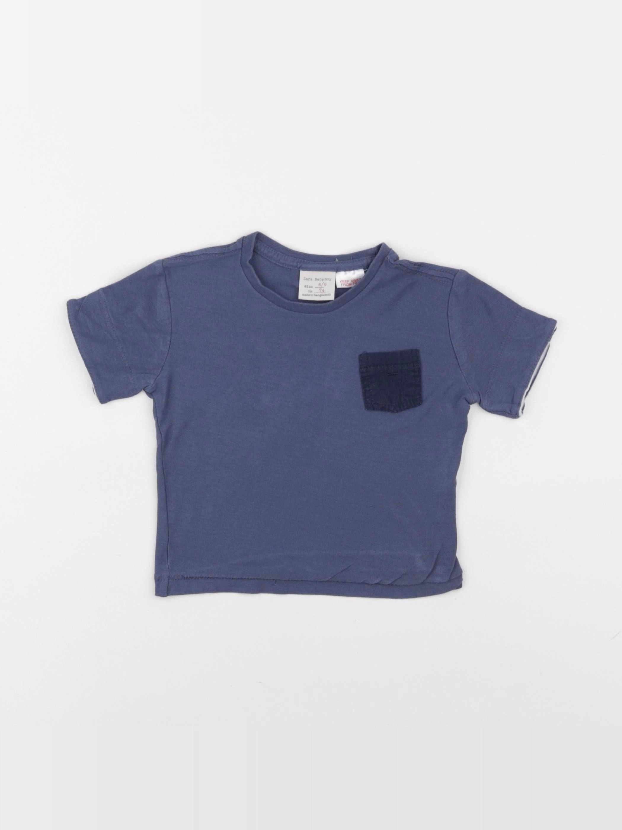 Zara - tee-shirt bleu - 6/9 mois