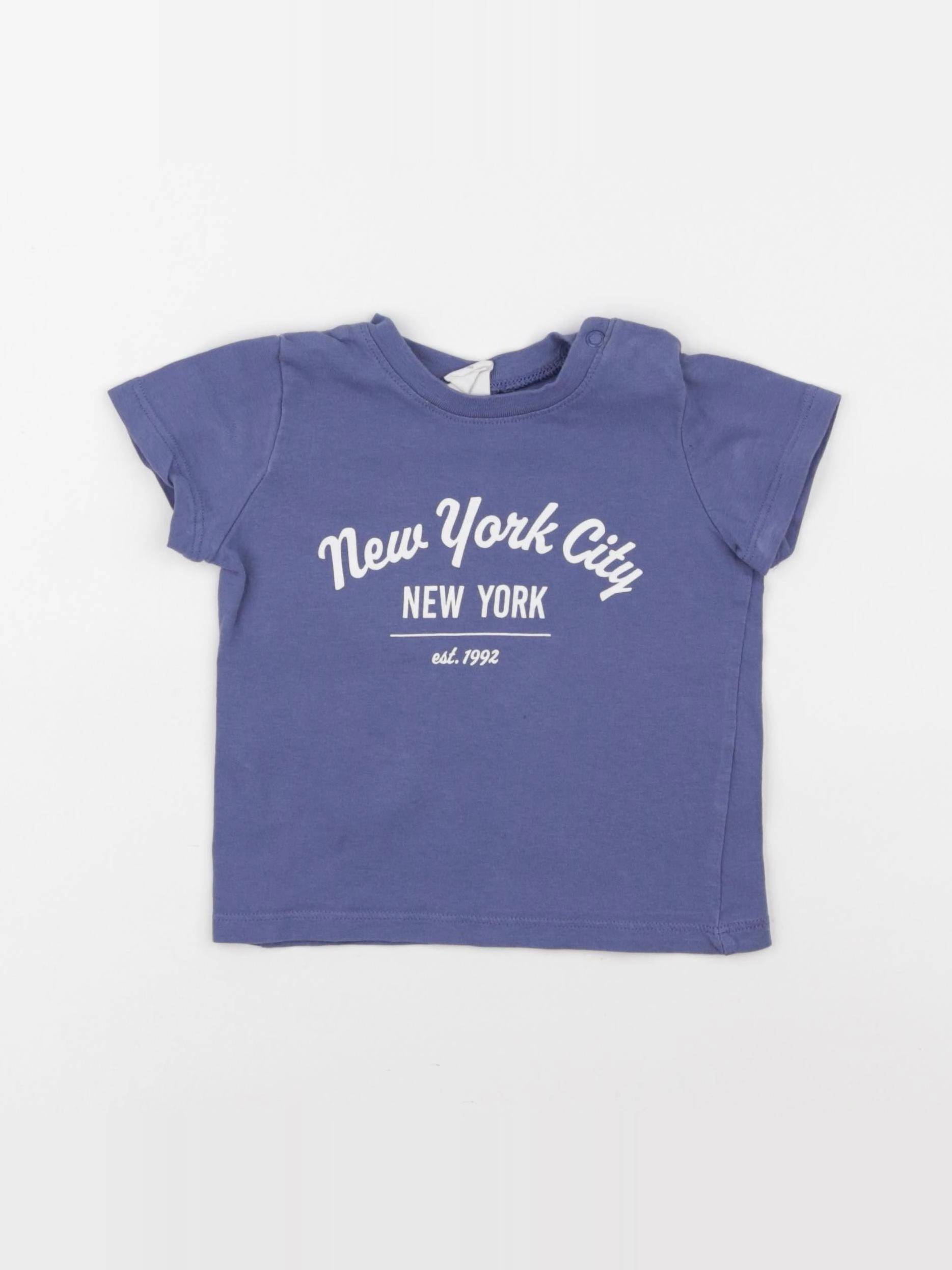 H&M - tee-shirt bleu - 6/9 mois