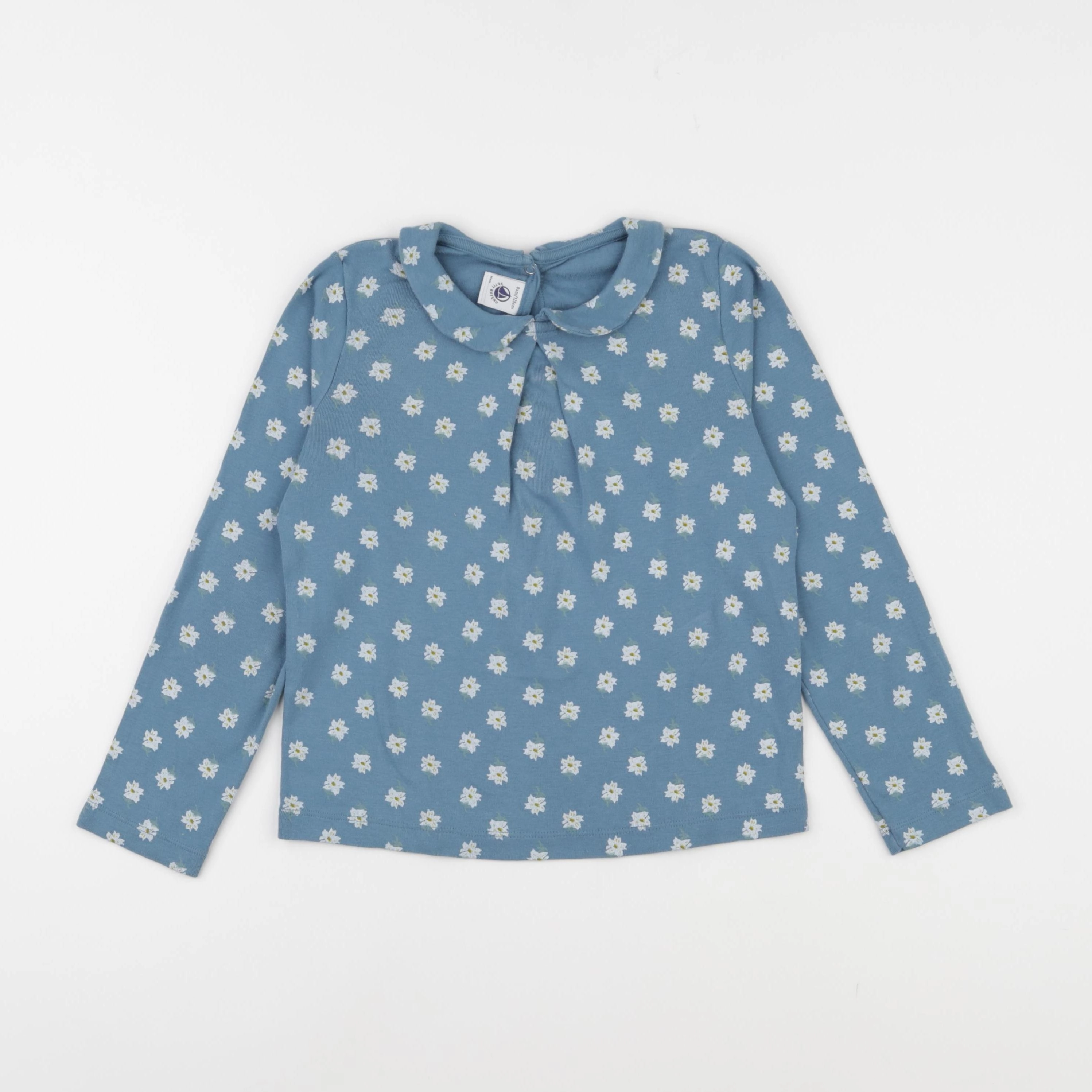 Petit Bateau - tee-shirt bleu - 8 ans