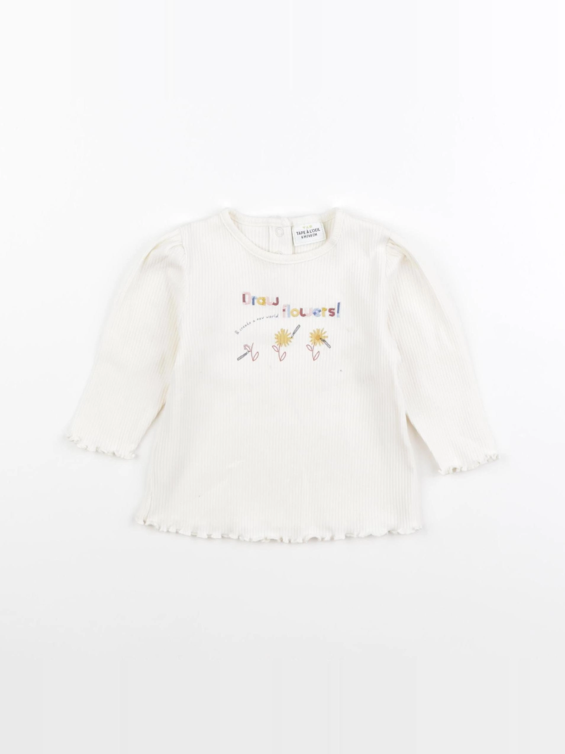 Tape à l'oeil - tee-shirt blanc - 6 mois