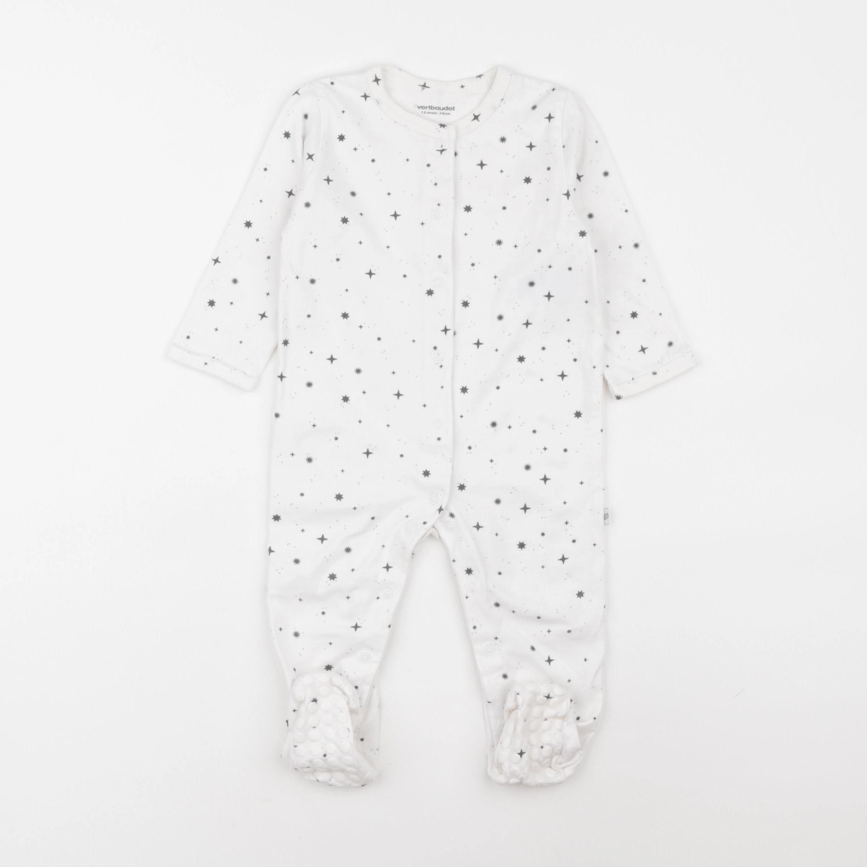 Vertbaudet - pyjama coton blanc - 12 mois