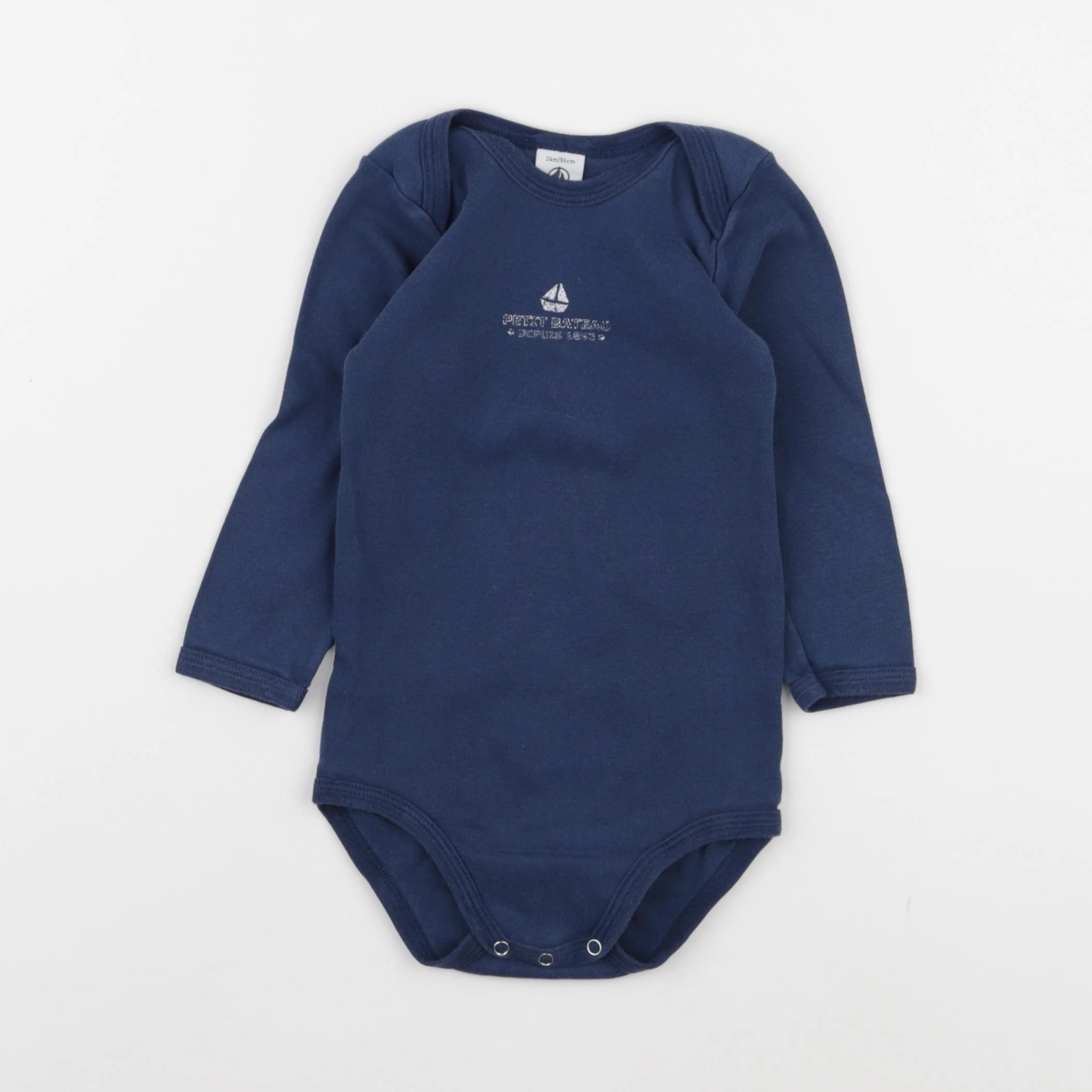 Petit Bateau - body bleu - 24 mois