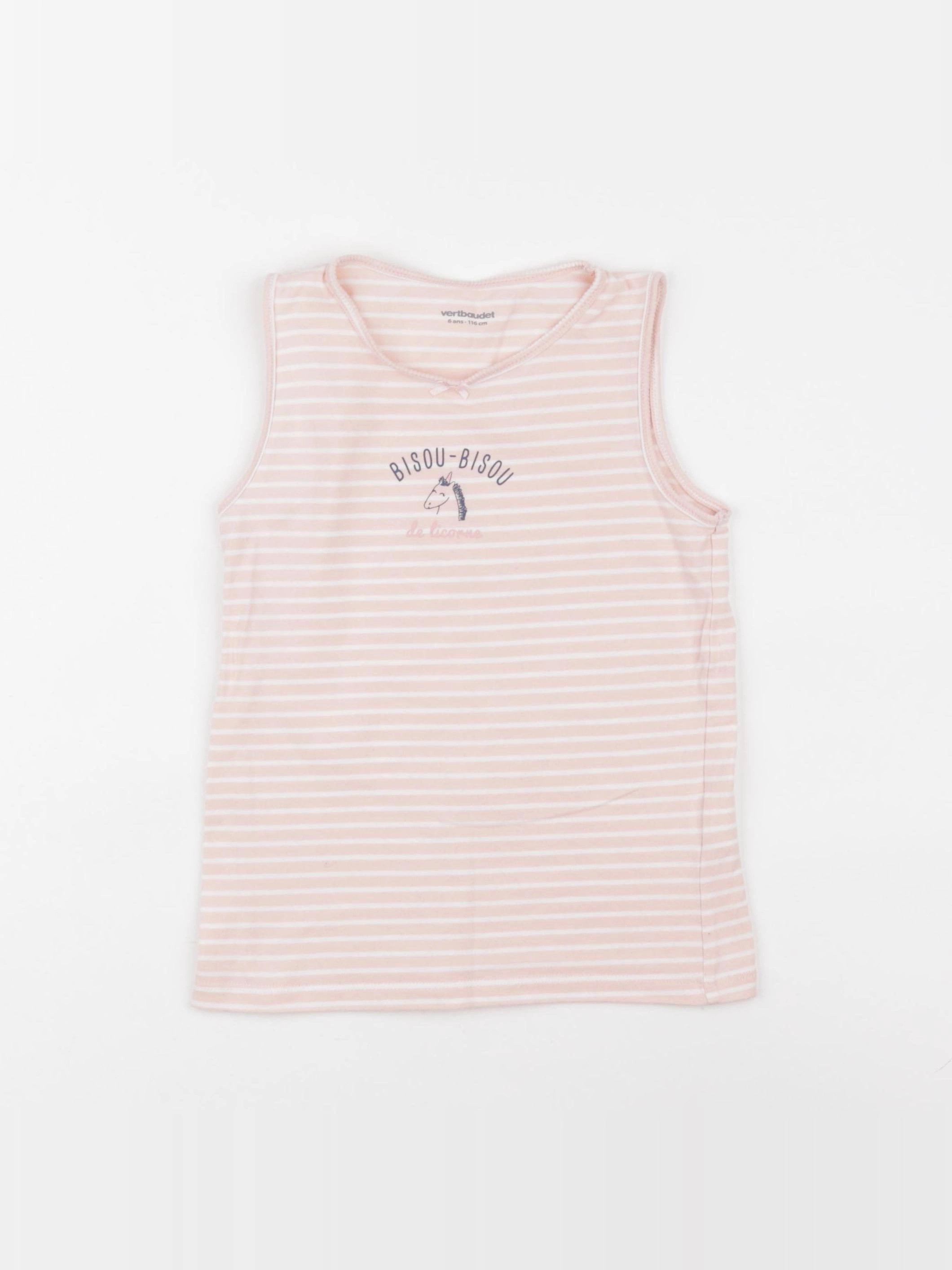 Vertbaudet - maillot de corps rose - 6 ans
