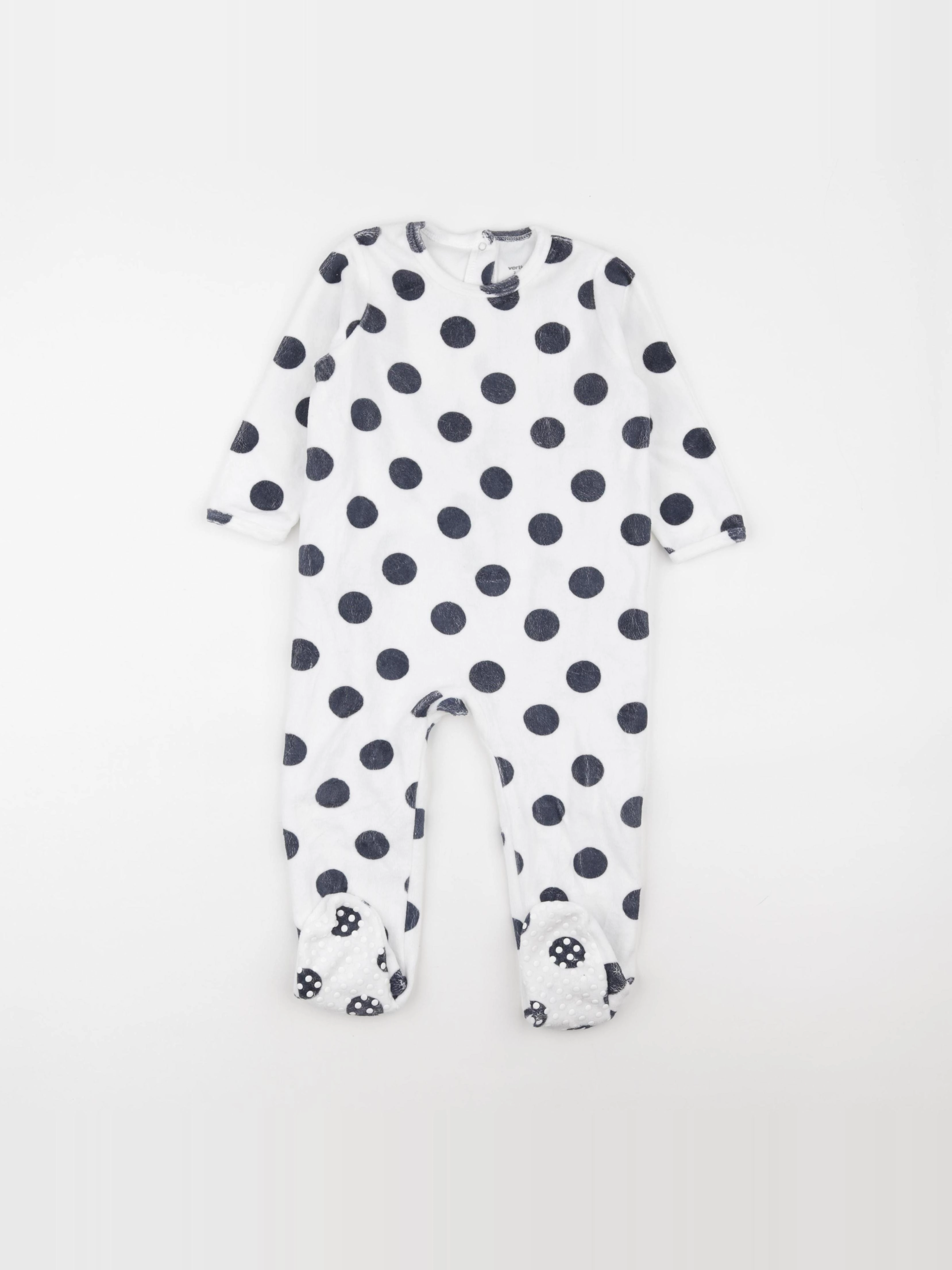 Vertbaudet - pyjama velours bleu, blanc - 2 ans