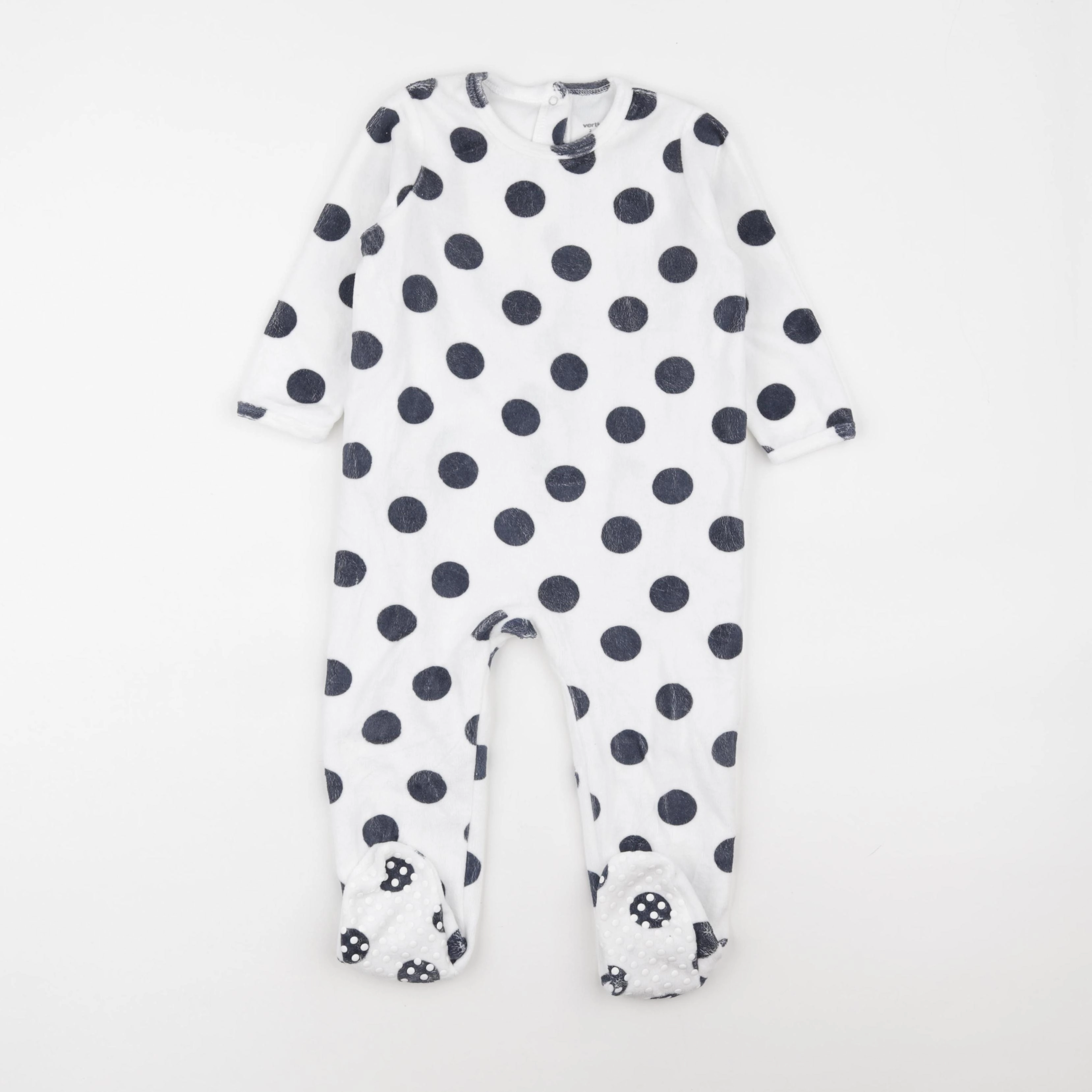 Vertbaudet - pyjama velours bleu, blanc - 2 ans