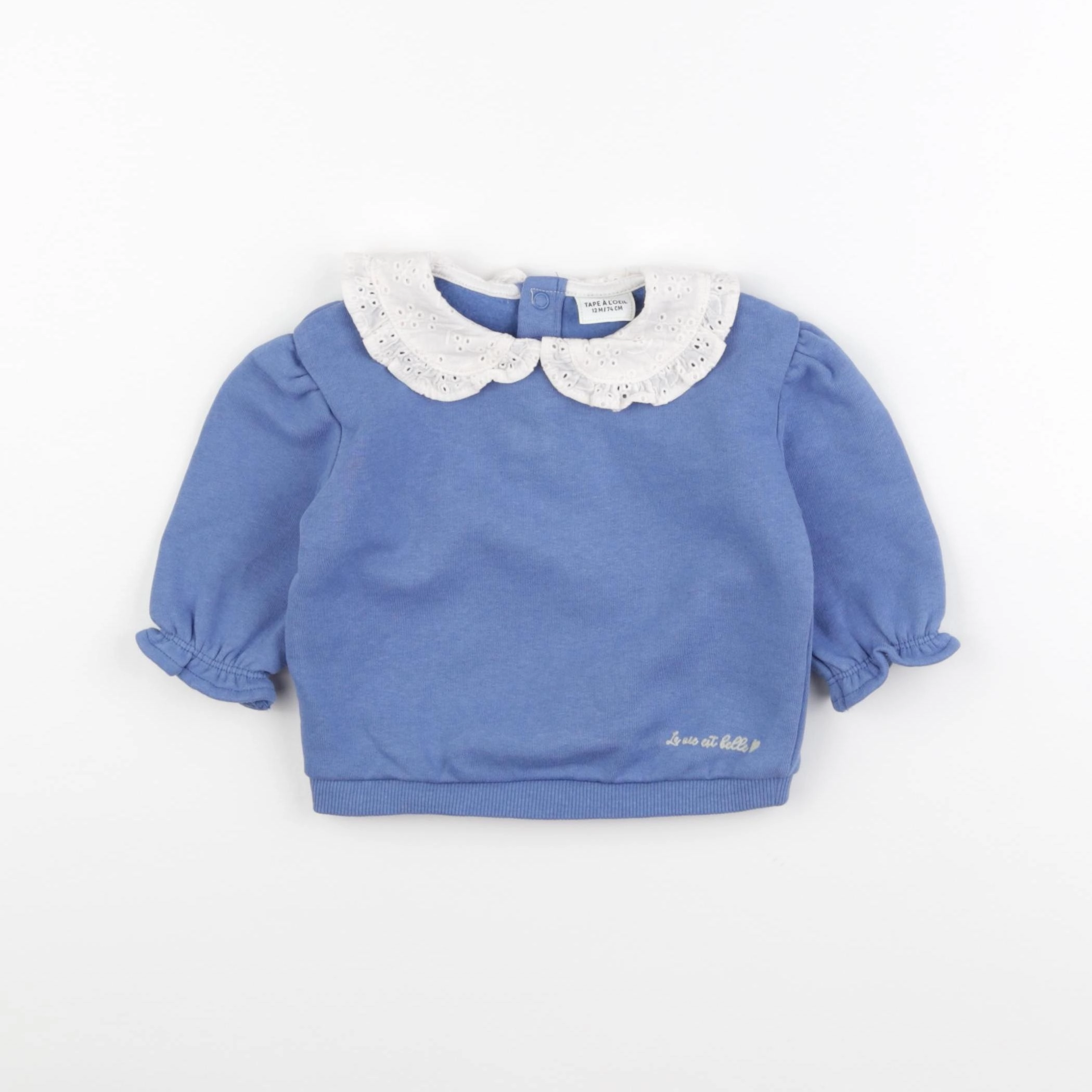 Tape à l'oeil - sweat bleu - 12 mois