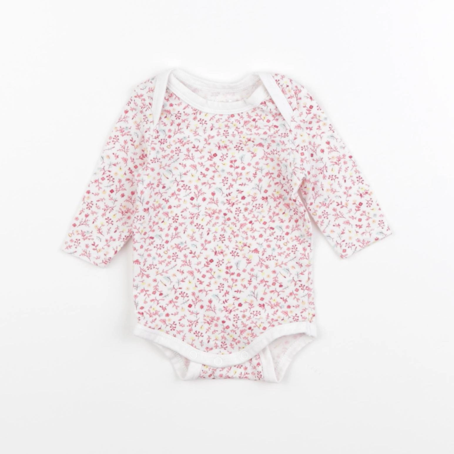 Tape à l'oeil - body blanc, rose - 1 mois