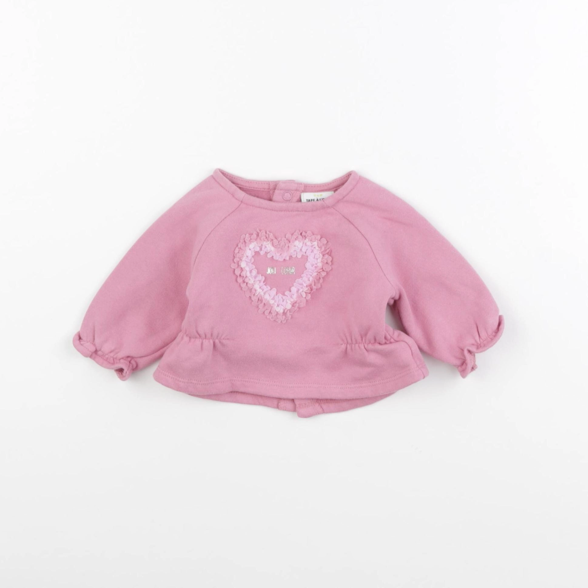 Tape à l'oeil - sweat rose - 1 mois