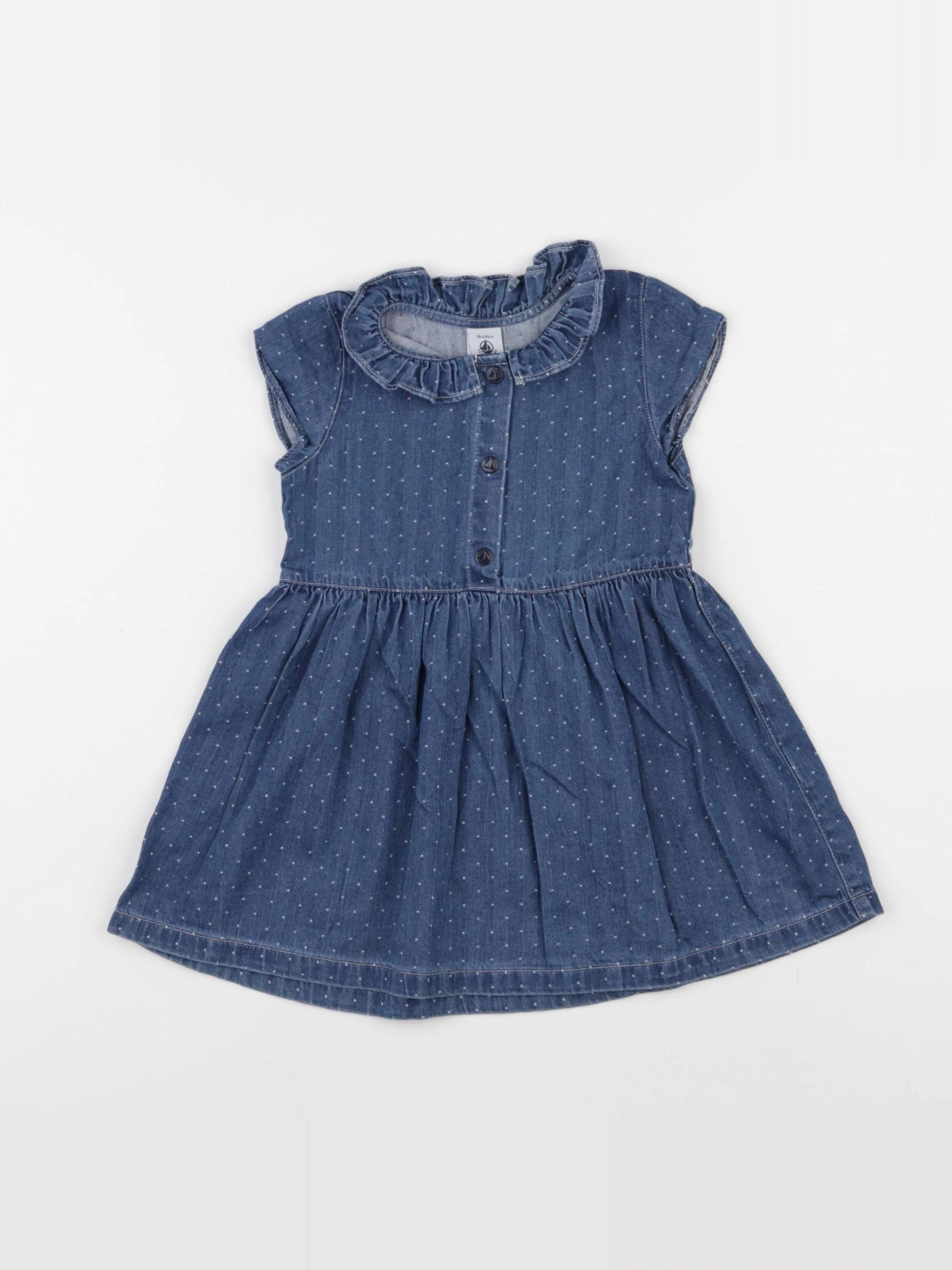 Petit Bateau - robe bleu - 18 mois