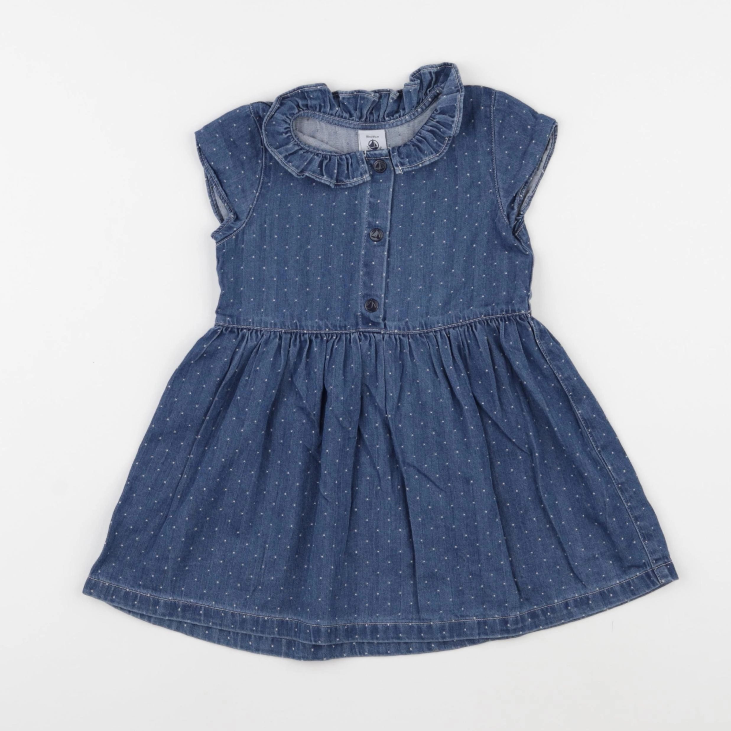 Petit Bateau - robe bleu - 18 mois