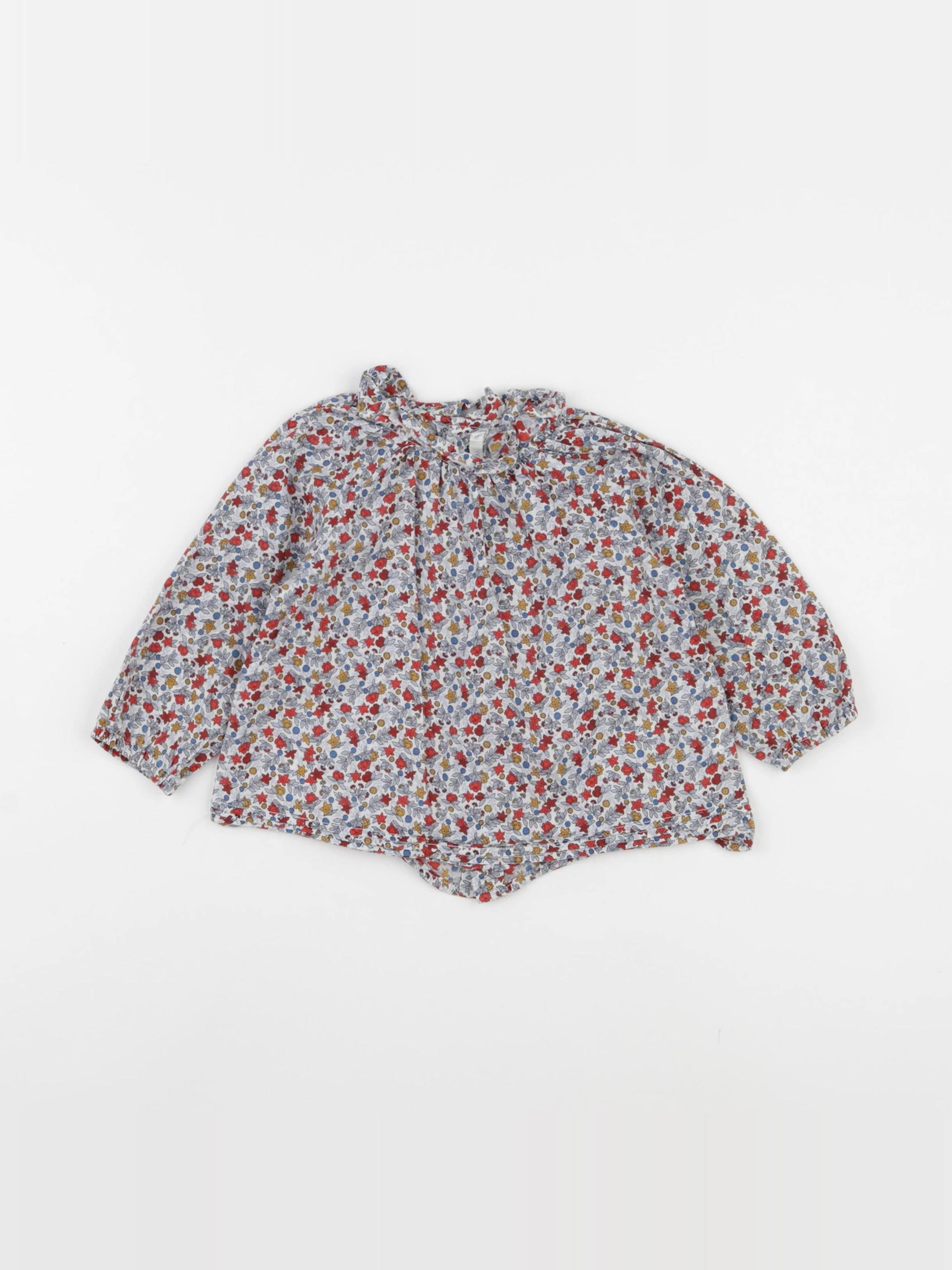 Boutchou - blouse bleu - 12 mois