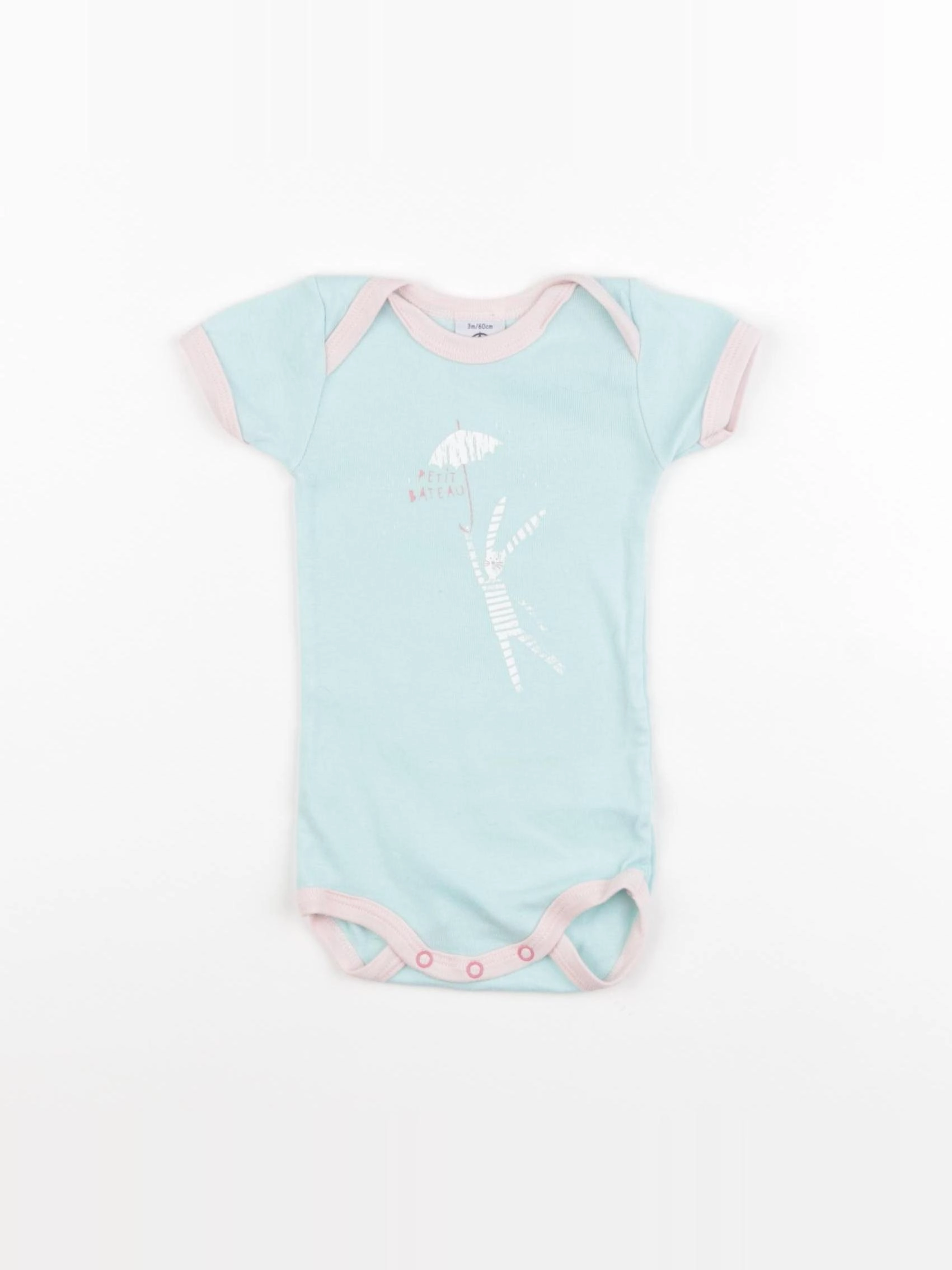 Petit Bateau - body vert - 3 mois
