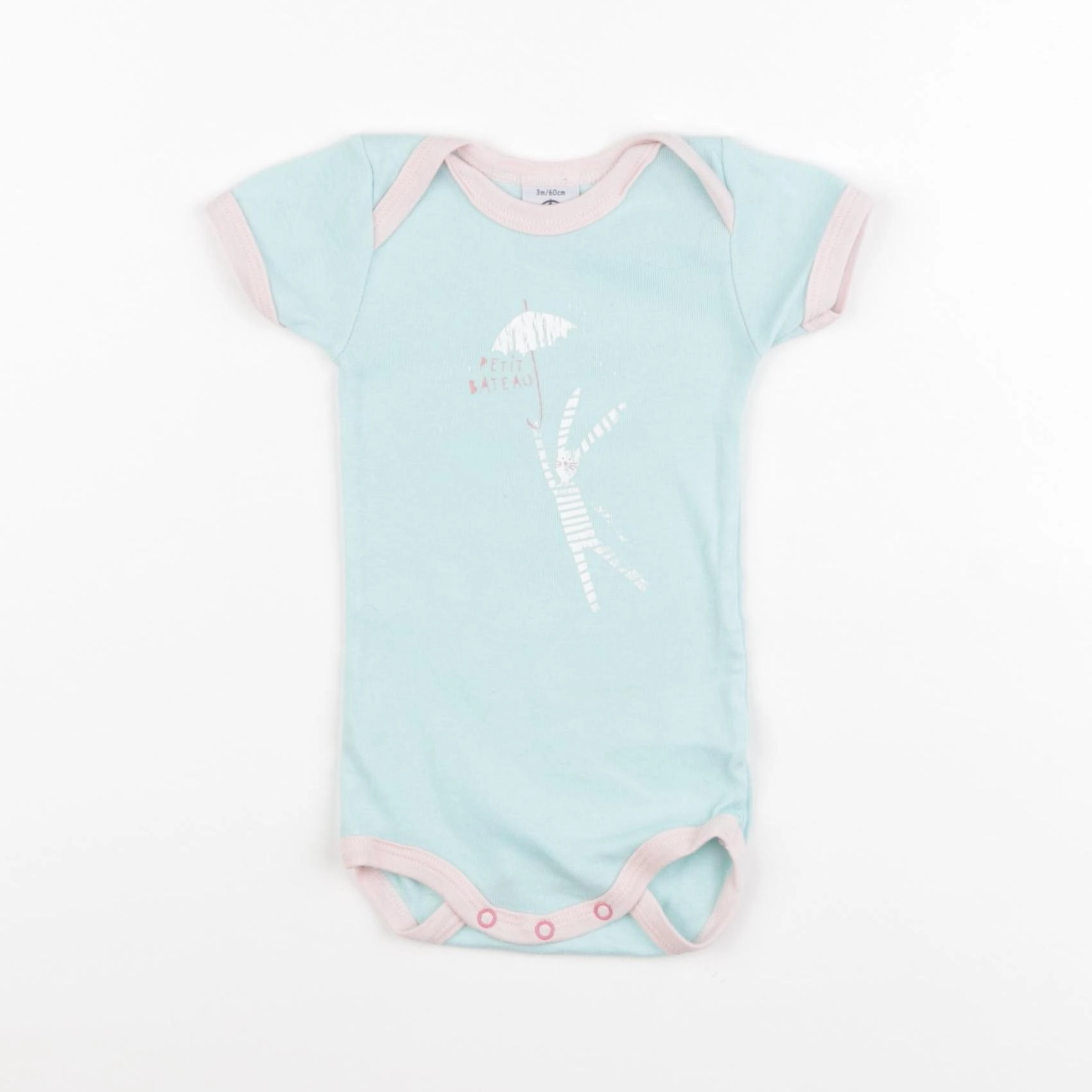 Petit Bateau - body vert - 3 mois