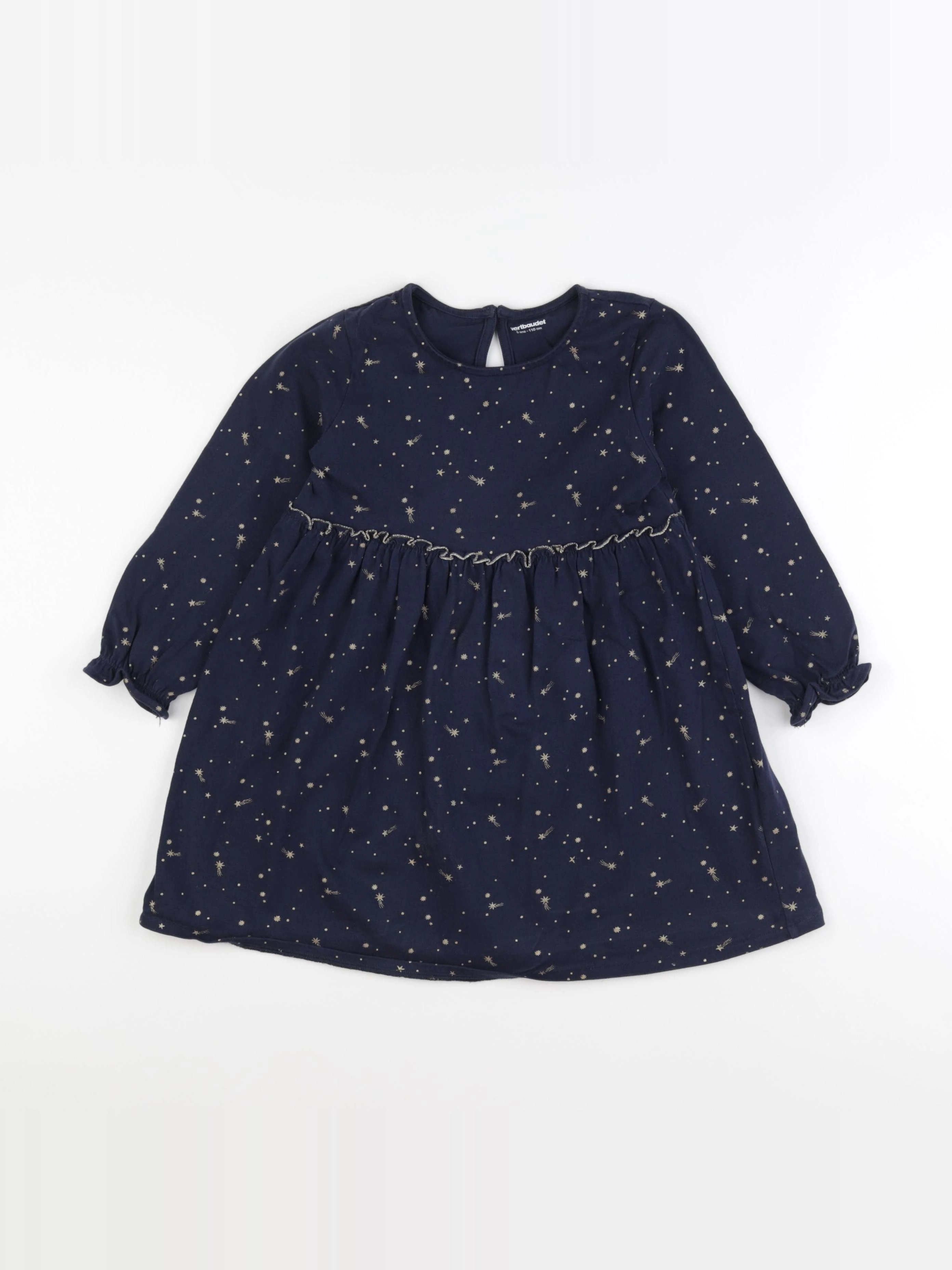 Vertbaudet - robe bleu, or - 5 ans