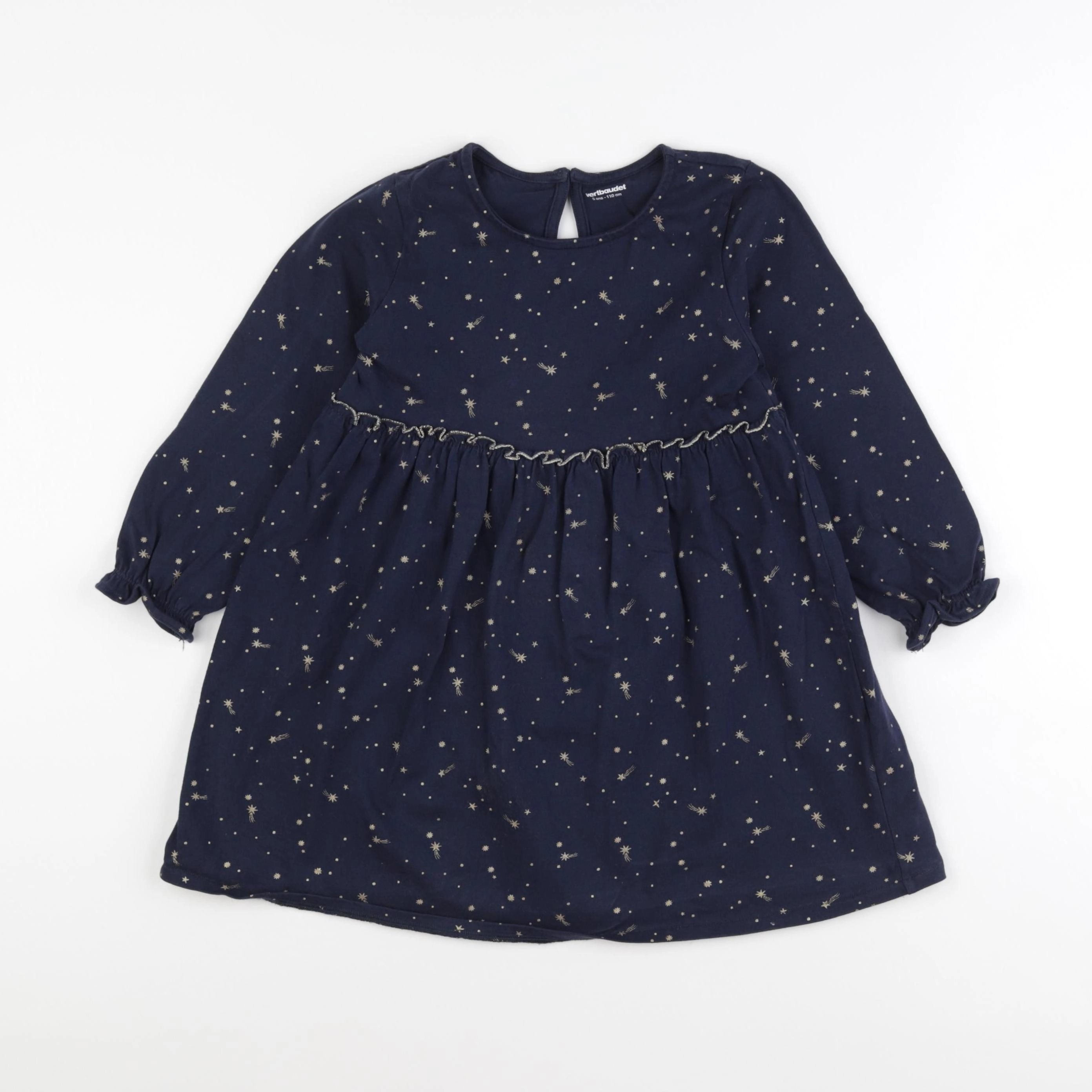 Vertbaudet - robe bleu, or - 5 ans