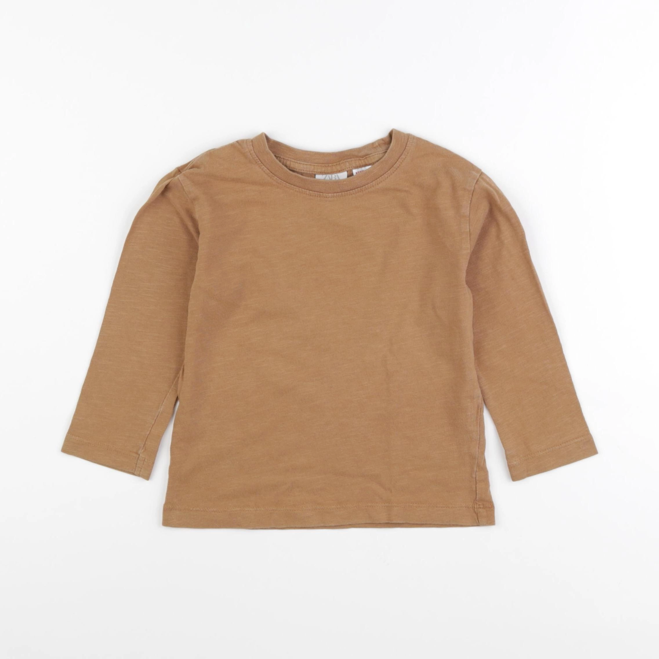 Zara - tee-shirt marron - 2/3 ans