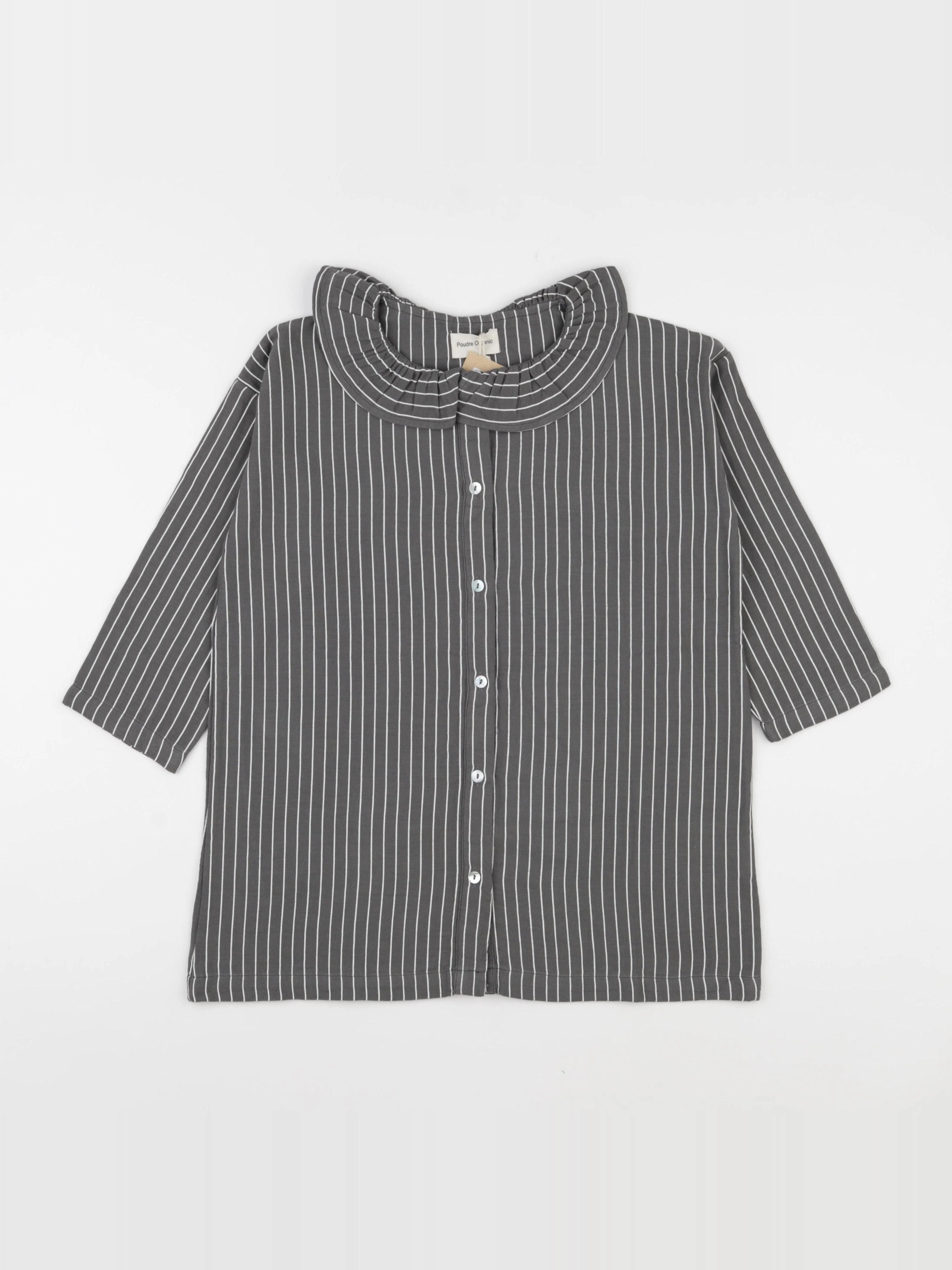 Poudre Organic - Blouse Aronie Rayures Iron Gate - 12 ans