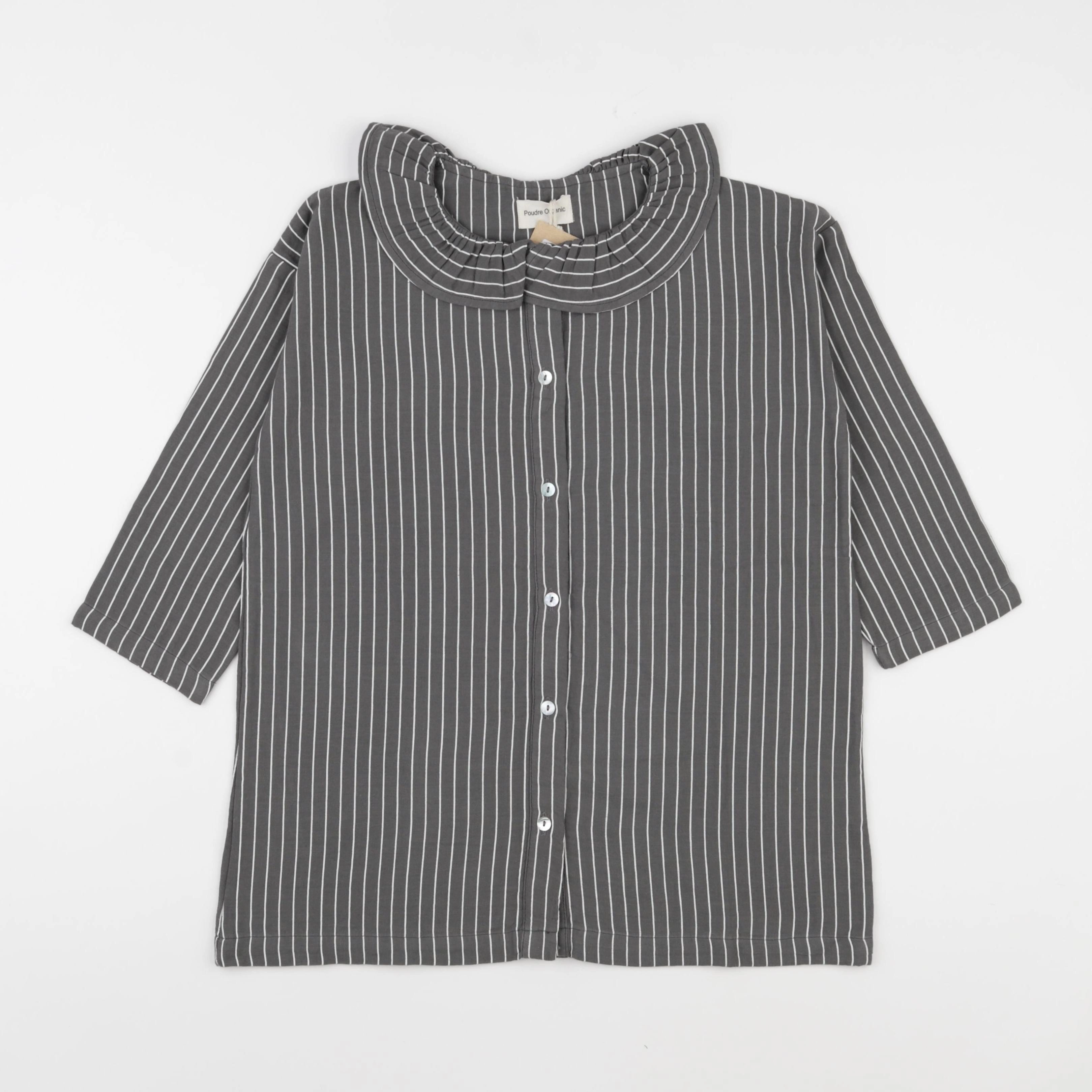Poudre Organic - Blouse Aronie Rayures Iron Gate - 12 ans